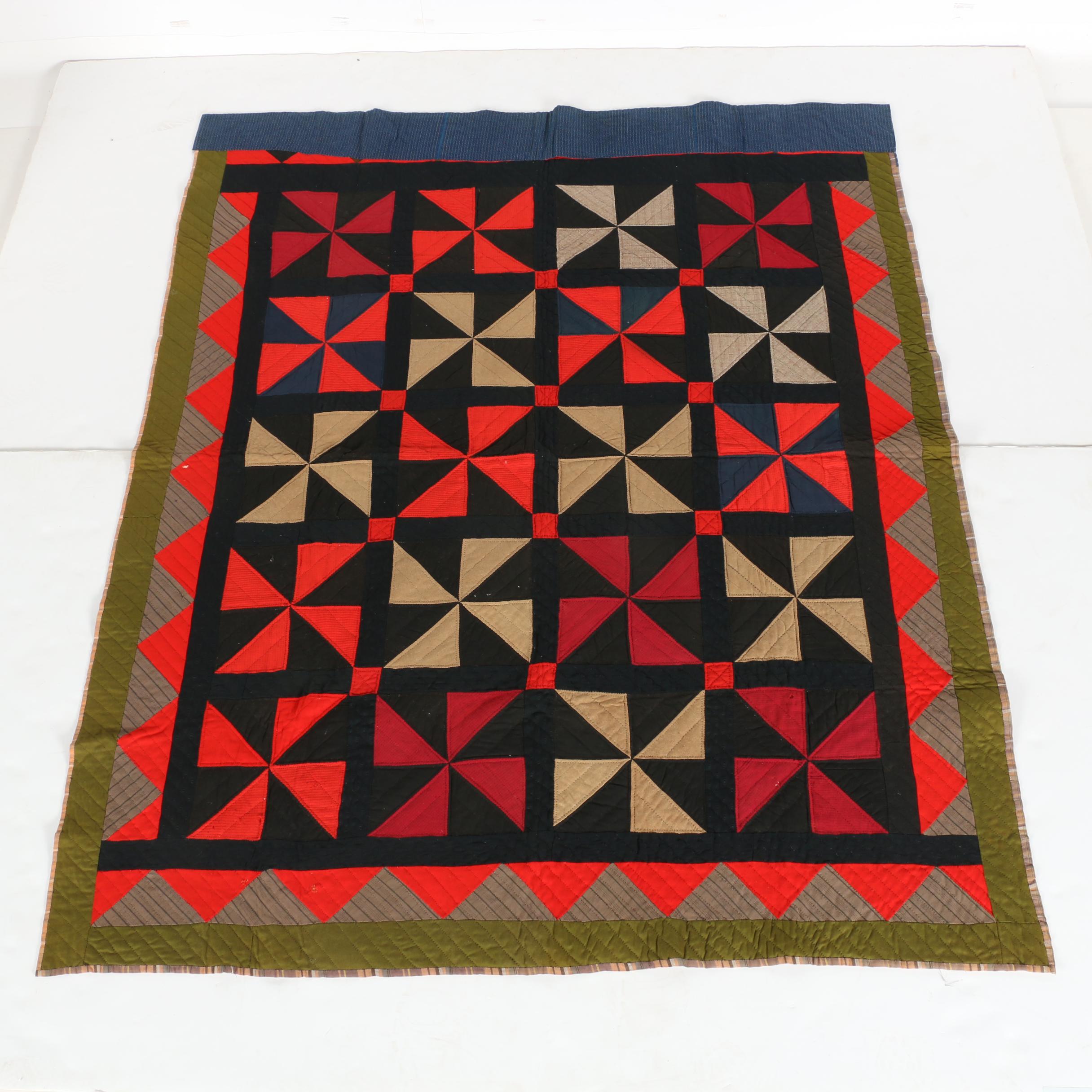 Handmade Pinwheel Pattern Quilt