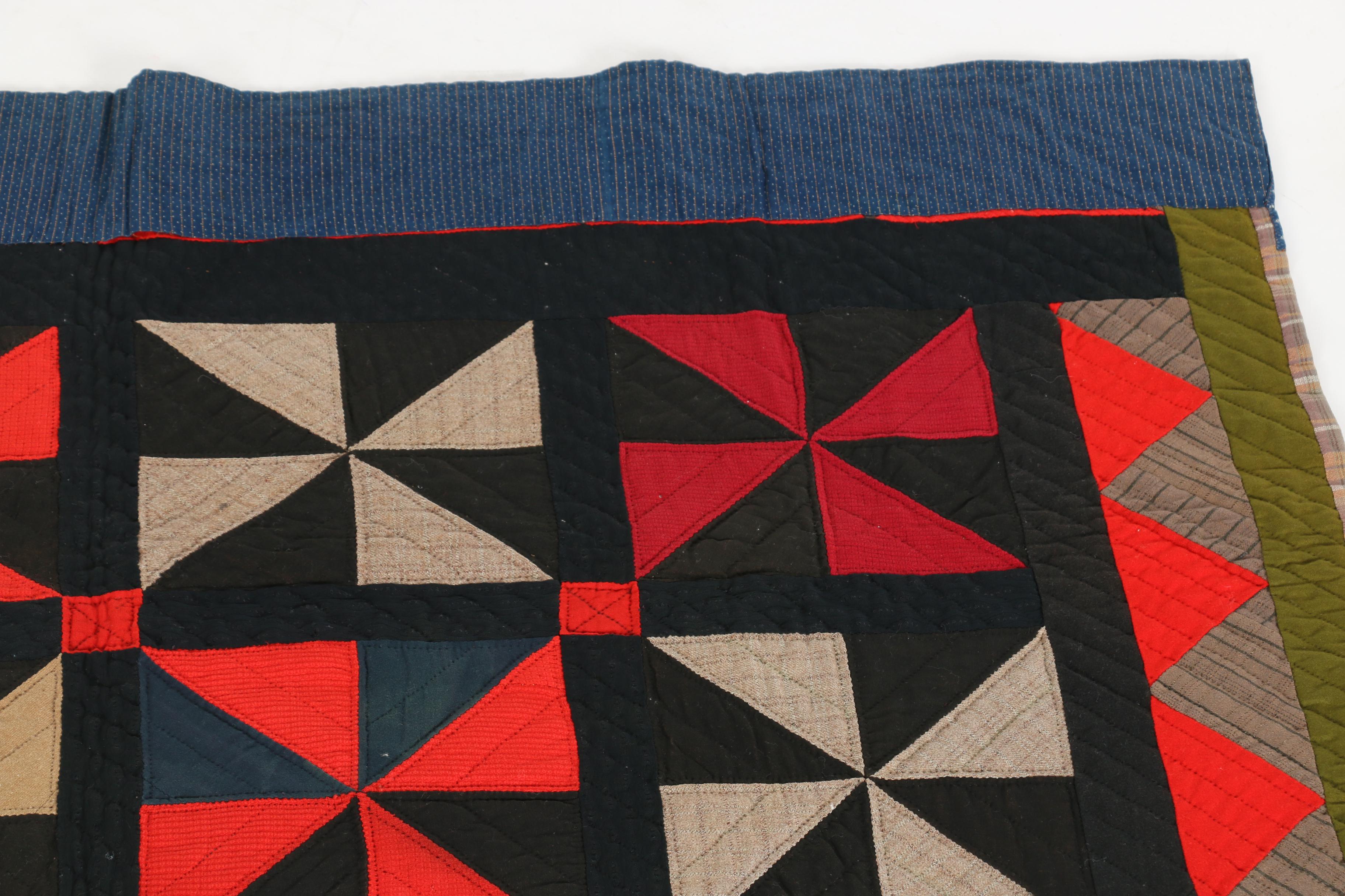 Handmade Pinwheel Pattern Quilt