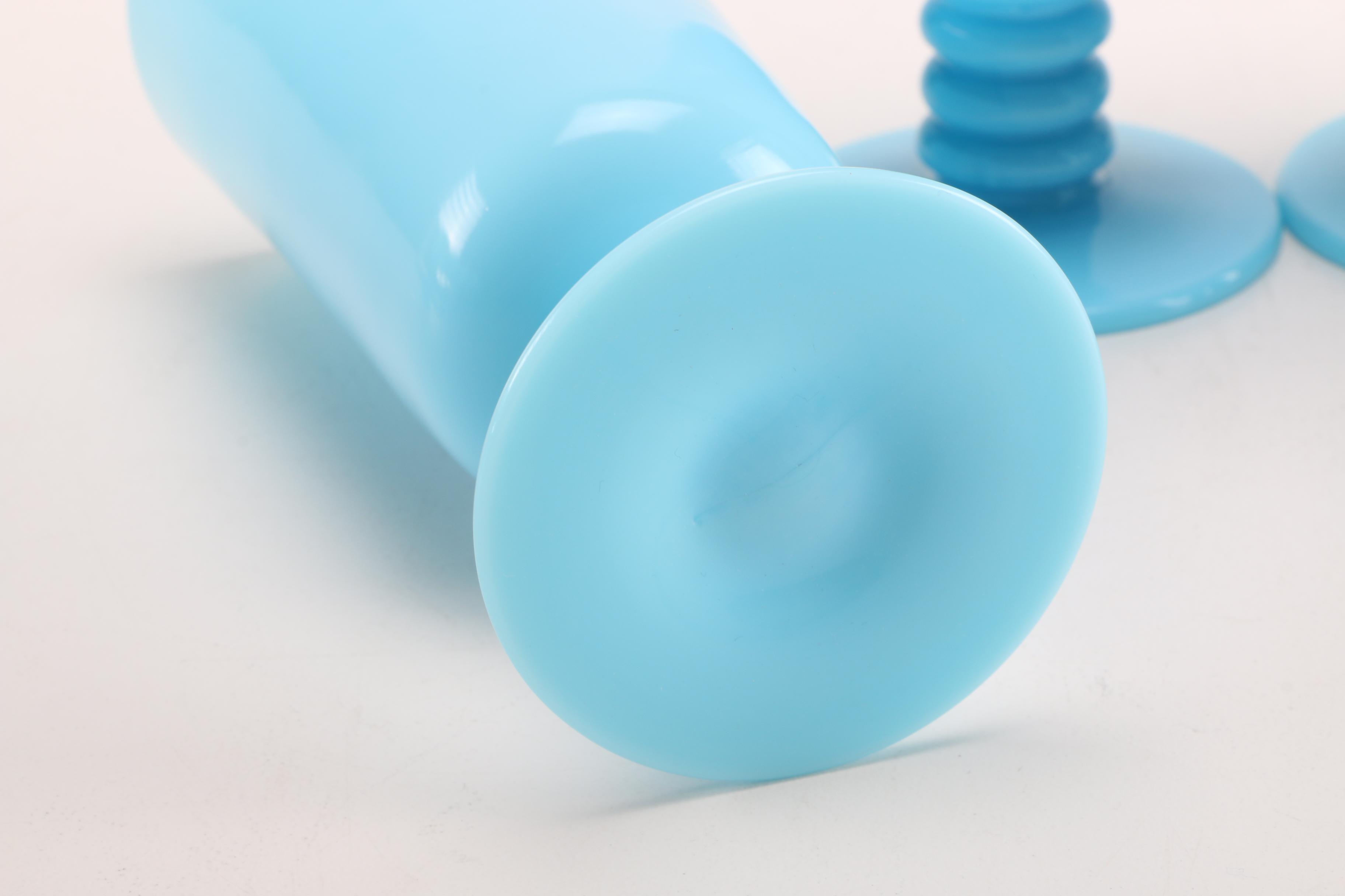 Vintage Blue Milk Glass Tableware