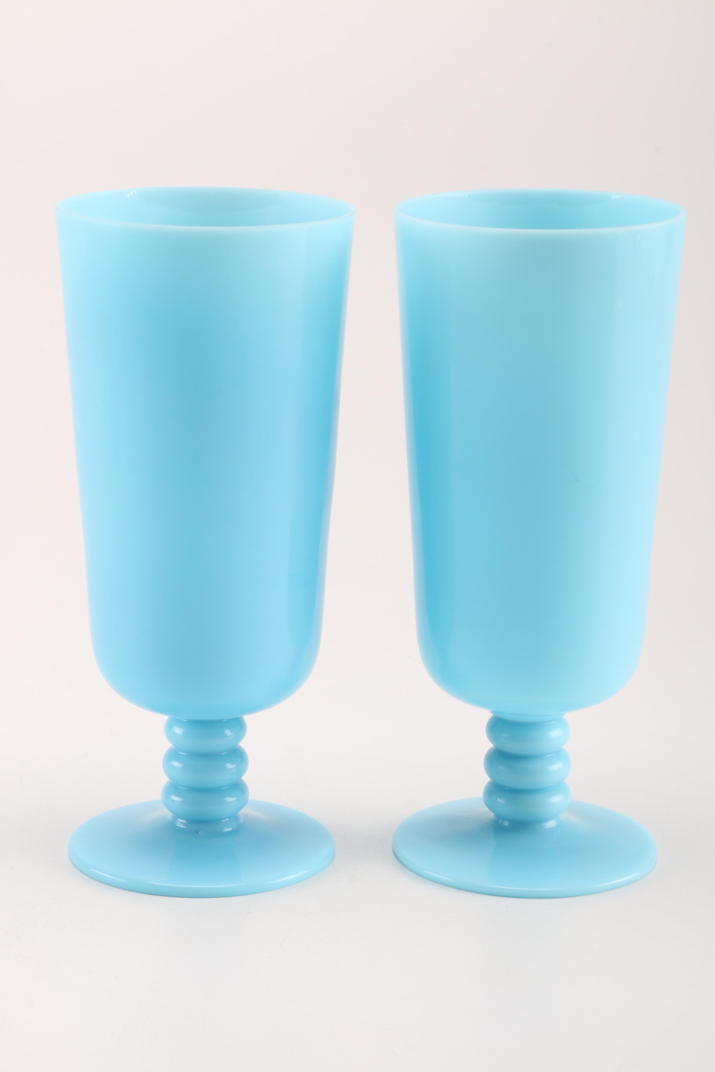 Vintage Blue Milk Glass Tableware