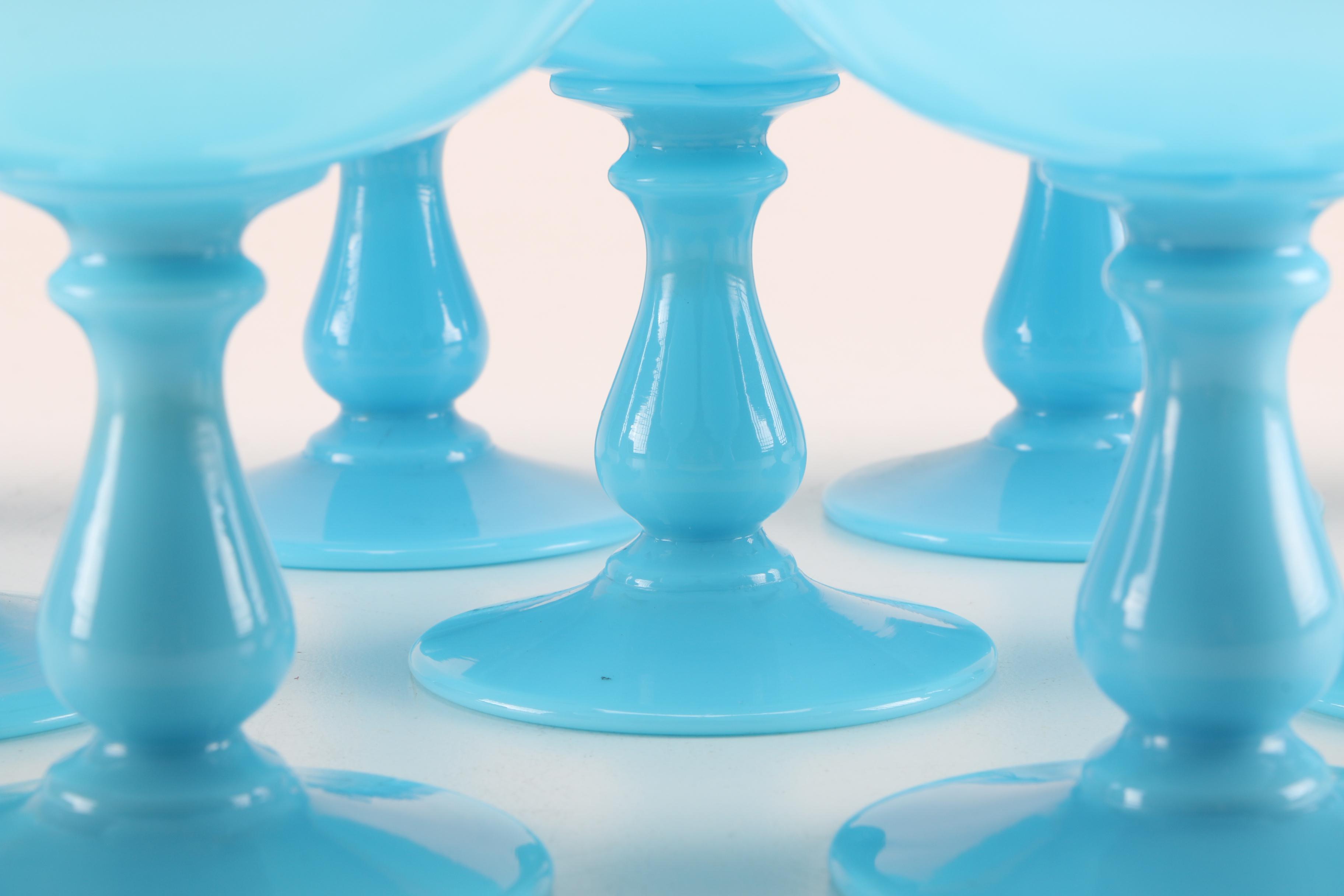 Vintage Blue Milk Glass Tableware