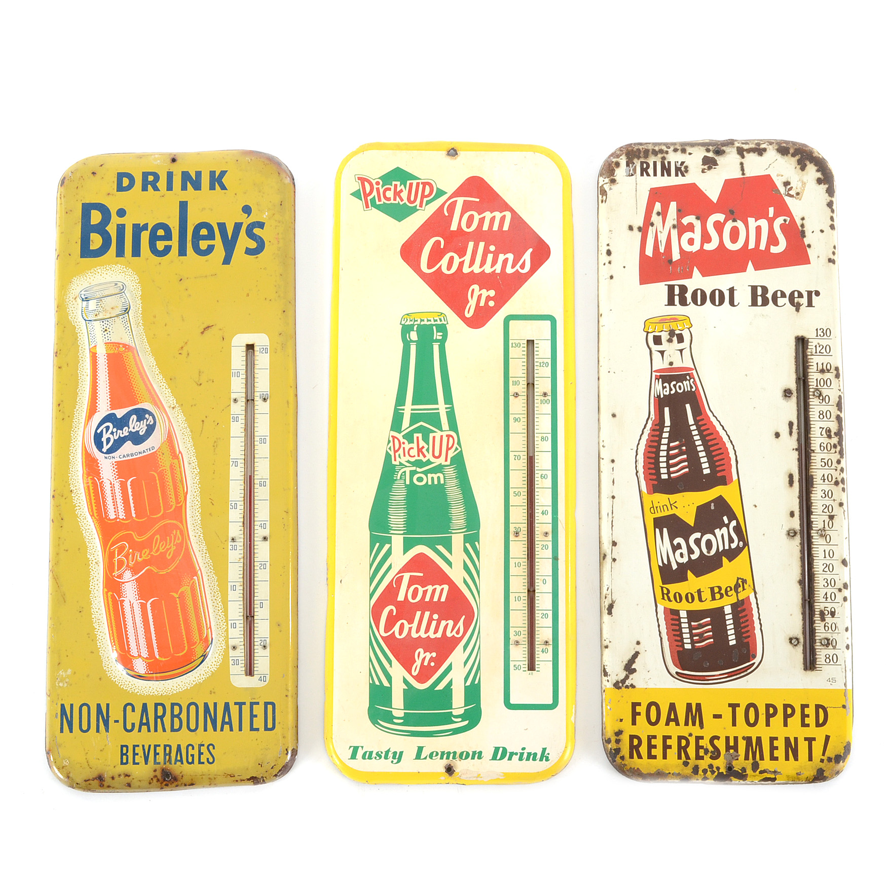 Vintage Soda Pop Advertisement Thermometer Signs