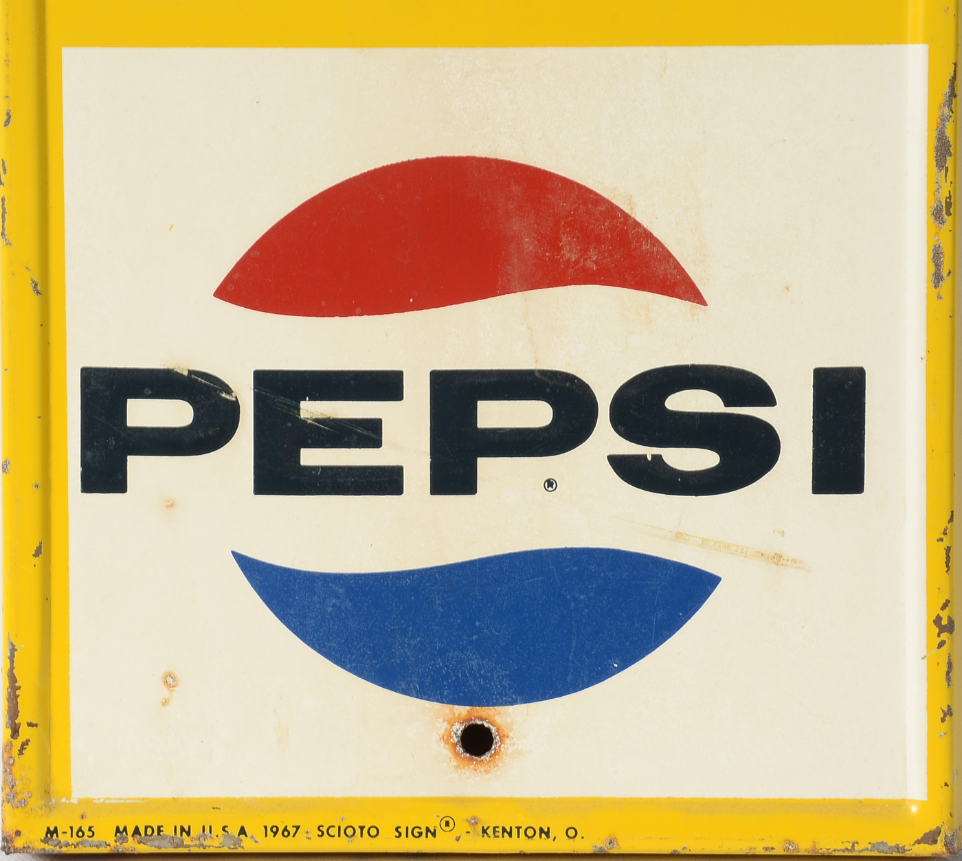 1967 Pepsi-Cola Advertising Metal Thermometer