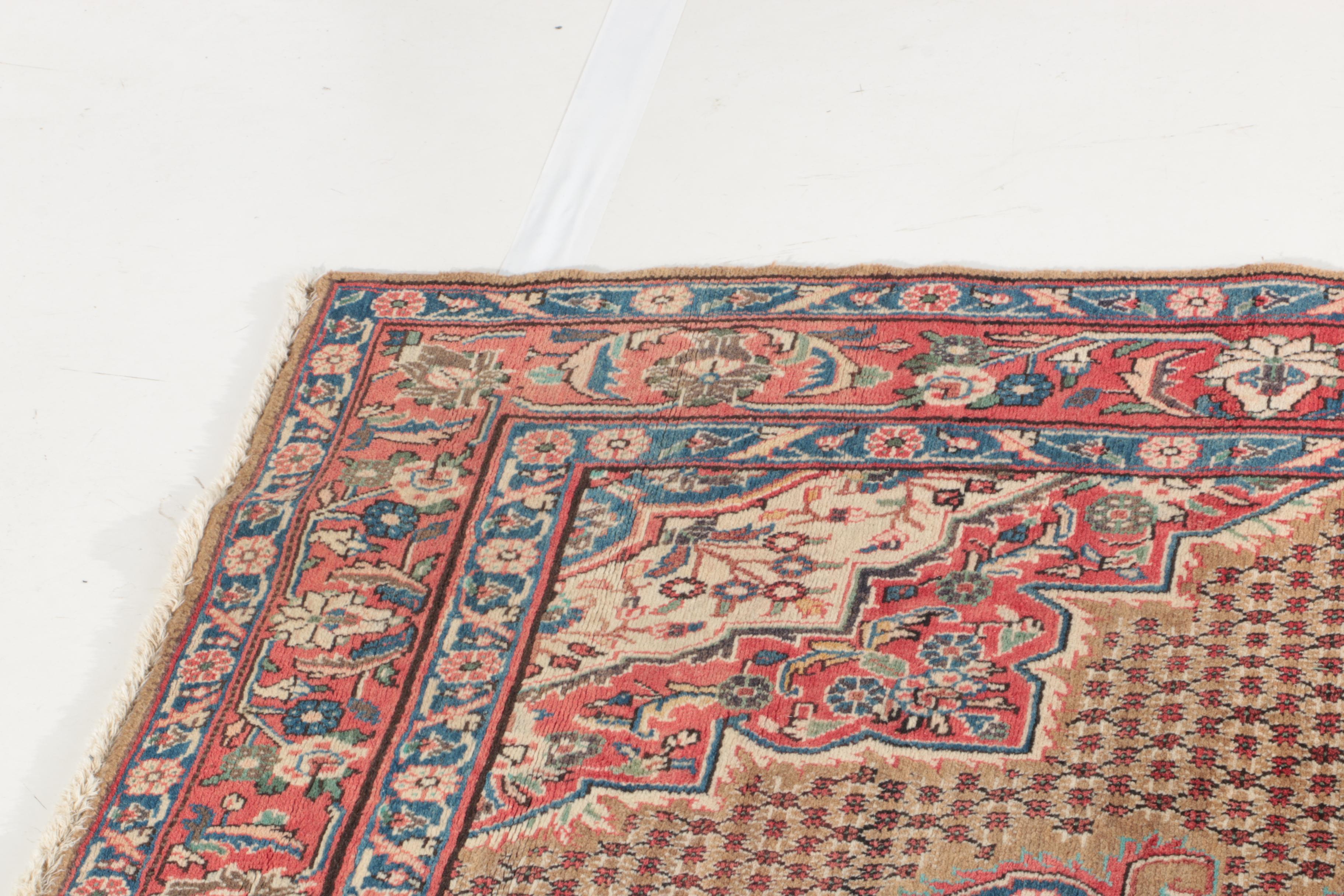 Hand-Knotted Persian Bijar Pictorial Area Rug