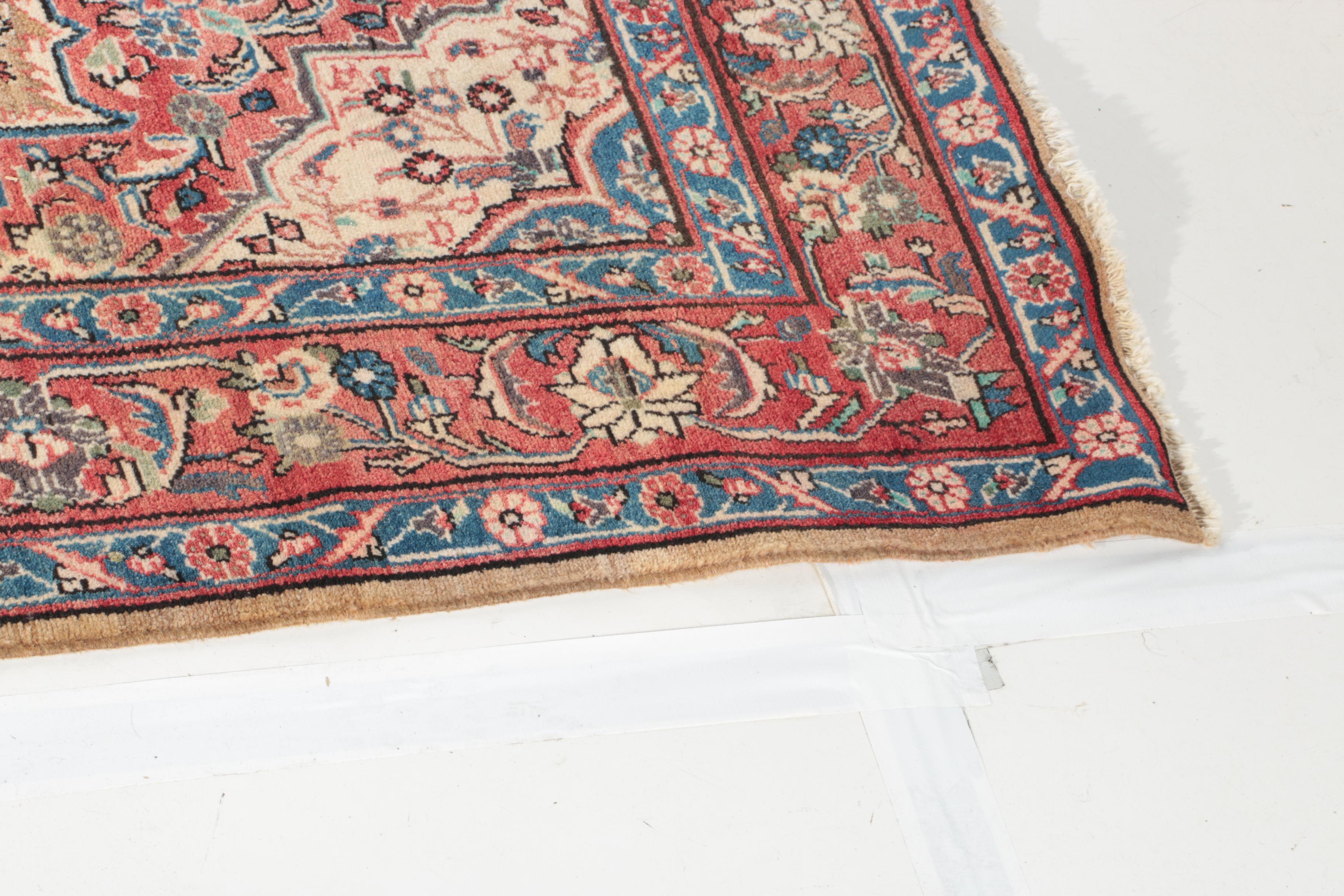 Hand-Knotted Persian Bijar Pictorial Area Rug