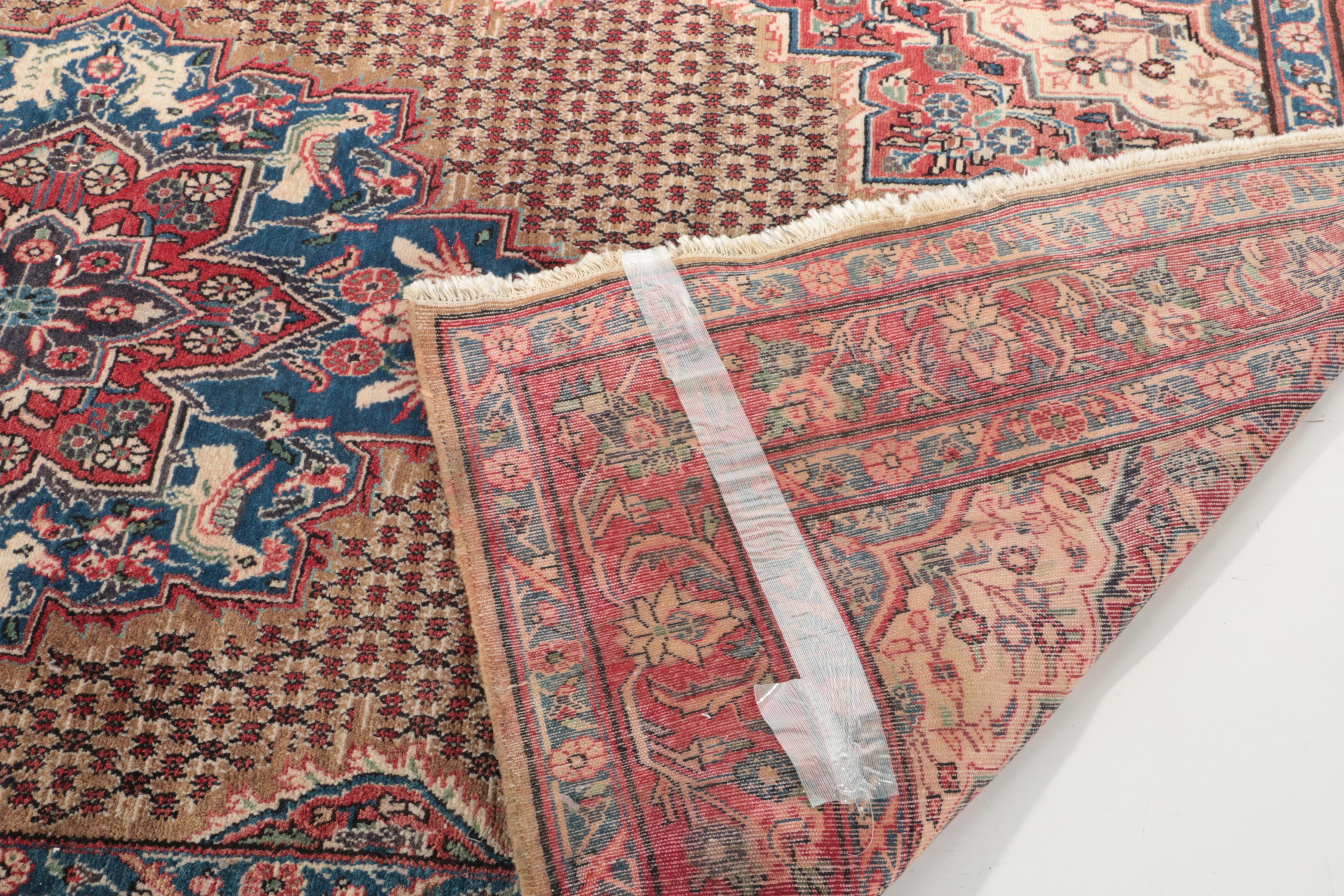 Hand-Knotted Persian Bijar Pictorial Area Rug