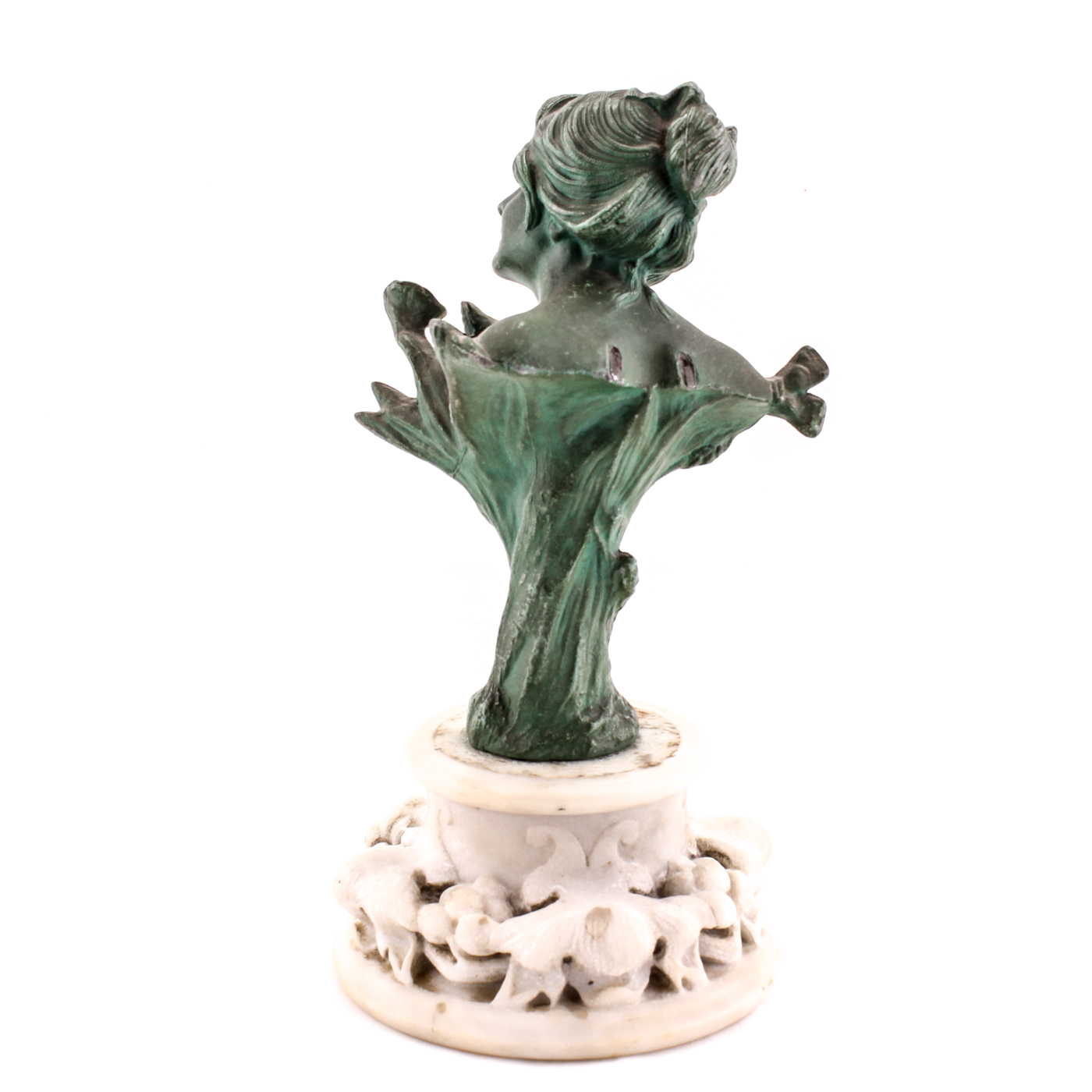 Art Nouveau Metal Bust in the Style of Villanis