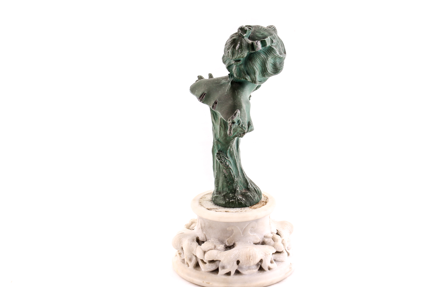 Art Nouveau Metal Bust in the Style of Villanis