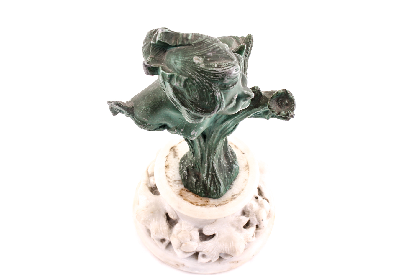 Art Nouveau Metal Bust in the Style of Villanis