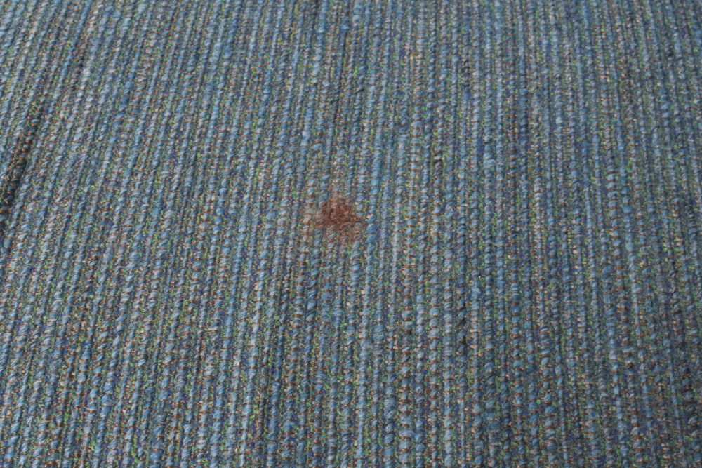 Cornflower Blue Tweed Upholstered Couch