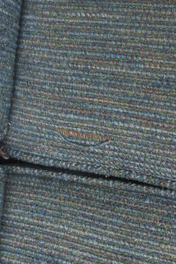 Cornflower Blue Tweed Upholstered Couch