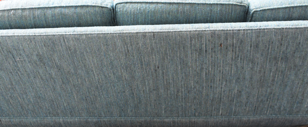 Cornflower Blue Tweed Upholstered Couch