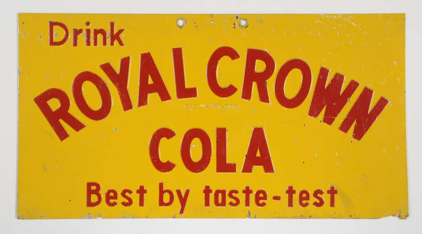 Vintage Royal Crown Metal Sign and Thermometer