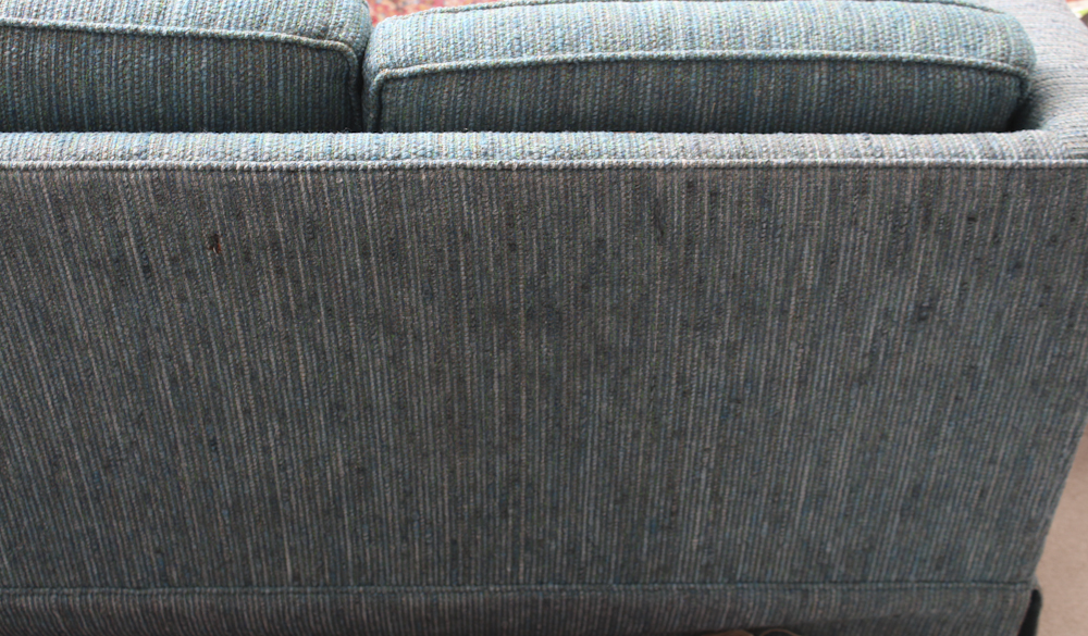 Cornflower Blue Tweed Upholstered Couch