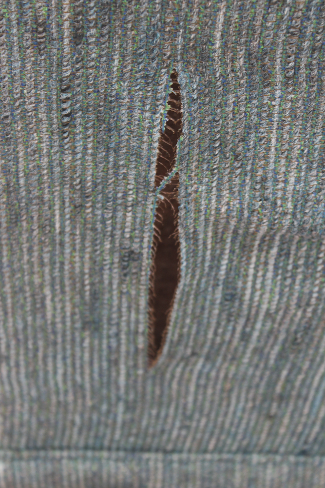 Cornflower Blue Tweed Upholstered Couch