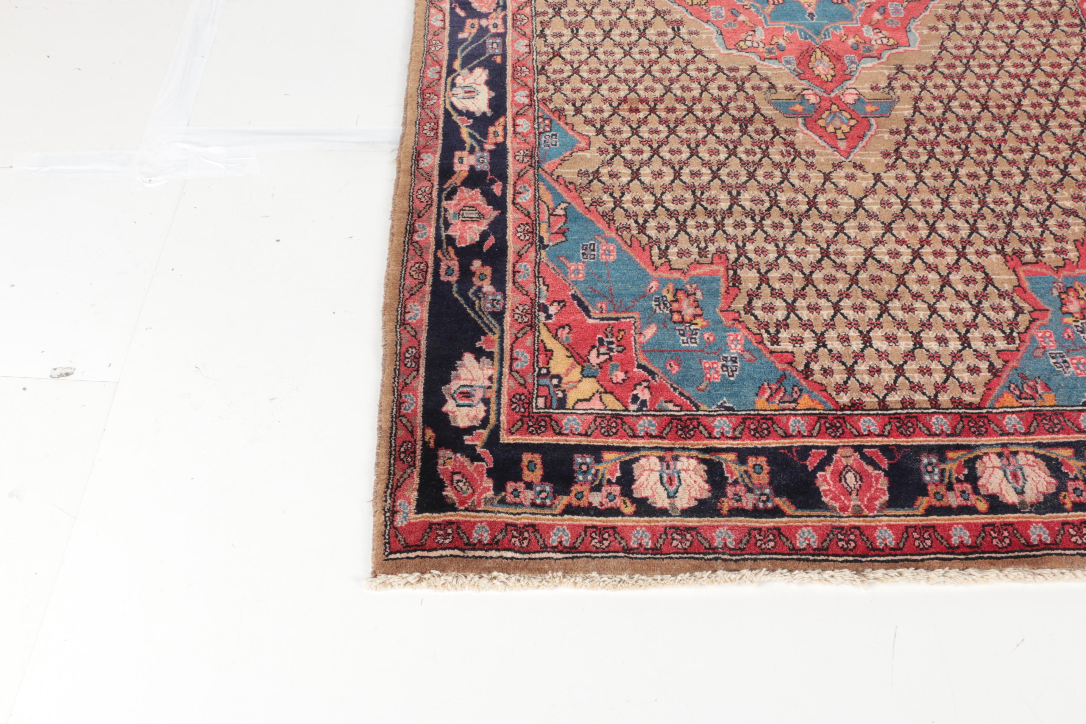 Hand-Knotted Persian Bijar Area Rug