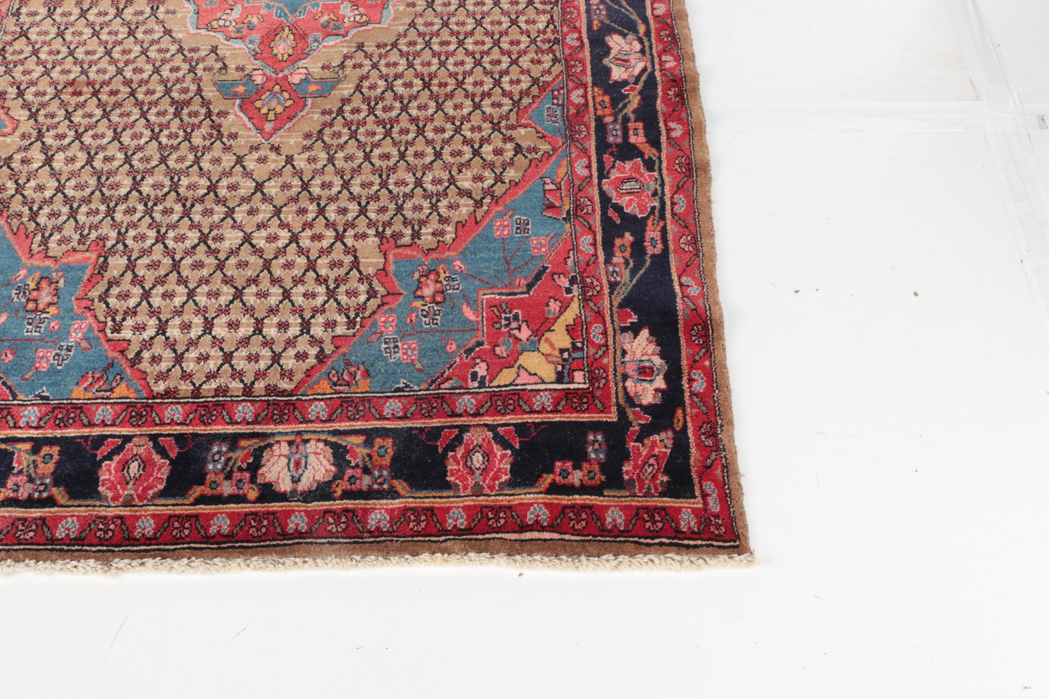 Hand-Knotted Persian Bijar Area Rug