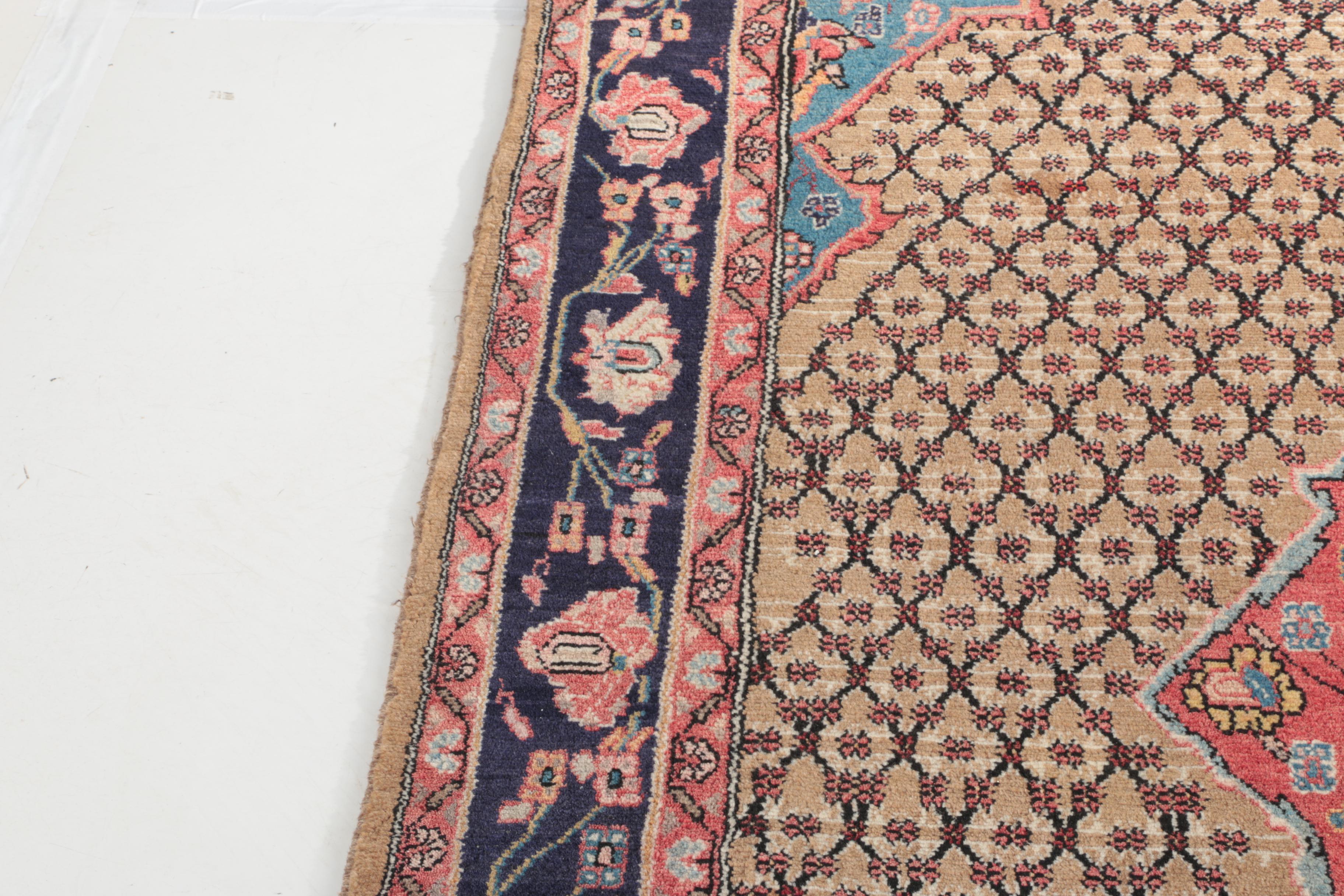 Hand-Knotted Persian Bijar Area Rug