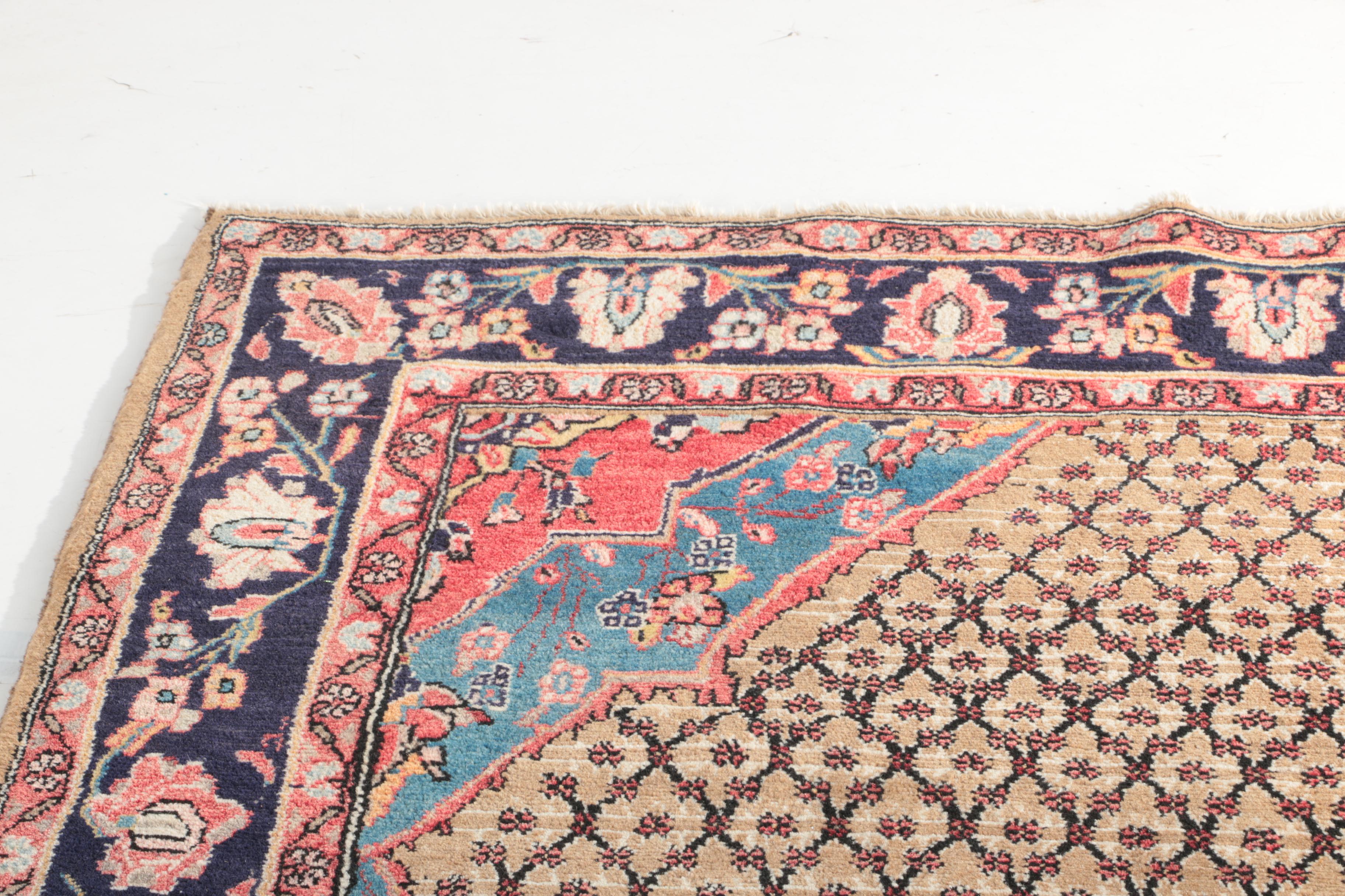 Hand-Knotted Persian Bijar Area Rug