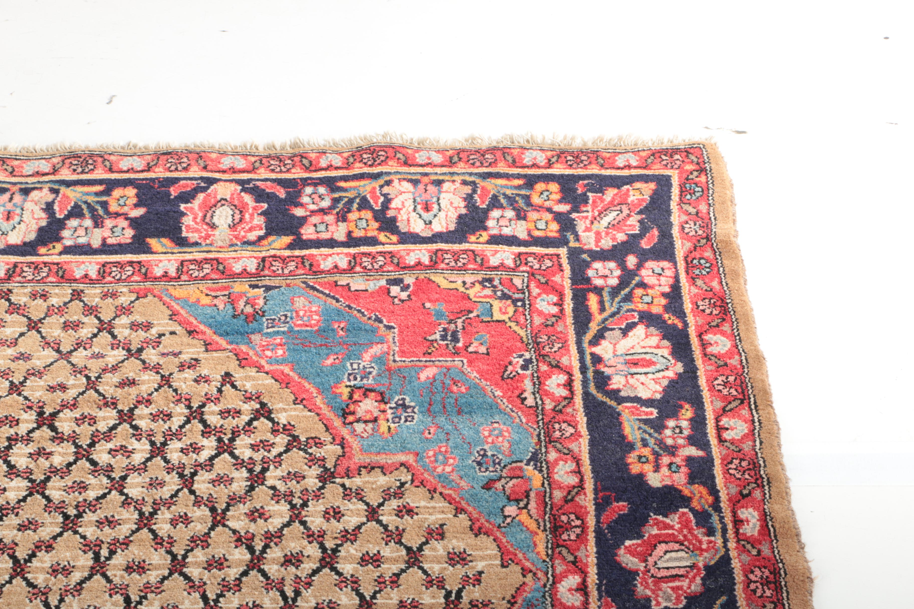 Hand-Knotted Persian Bijar Area Rug