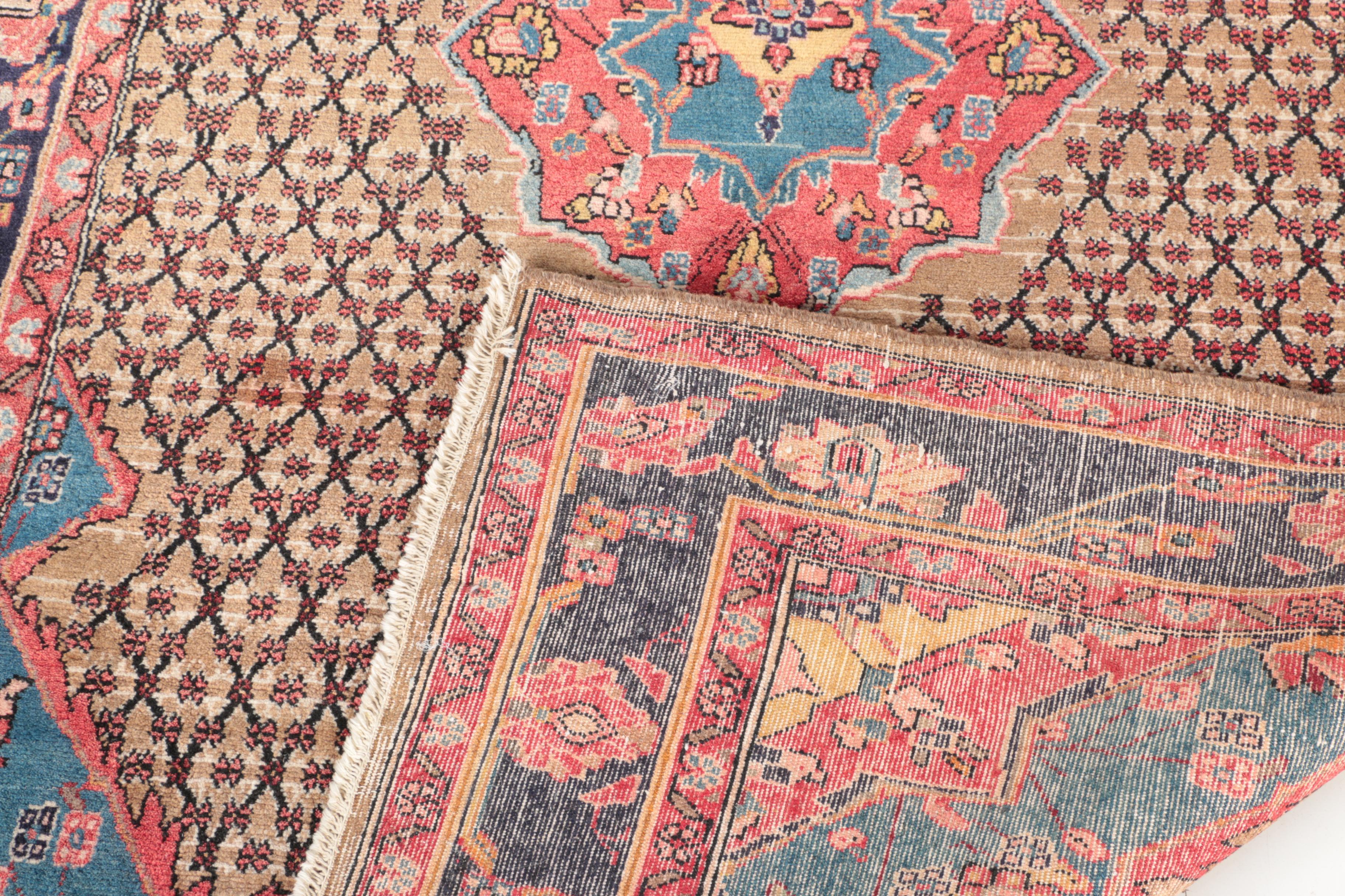 Hand-Knotted Persian Bijar Area Rug