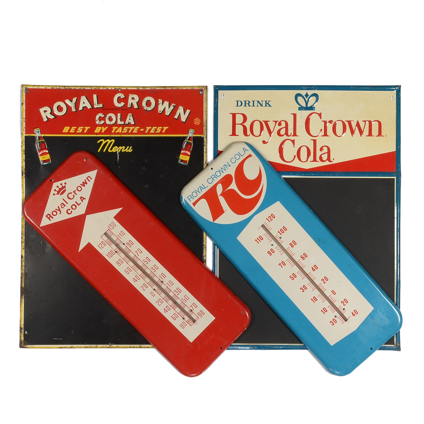 Royal Crown Cola Menu Signs and Thermometers