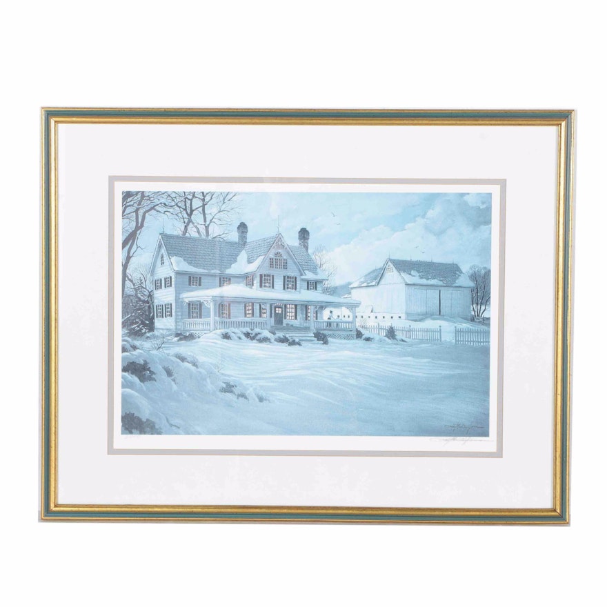 Ray MacWilliams Limited Edition Offset Lithograph of a Winter Landscape