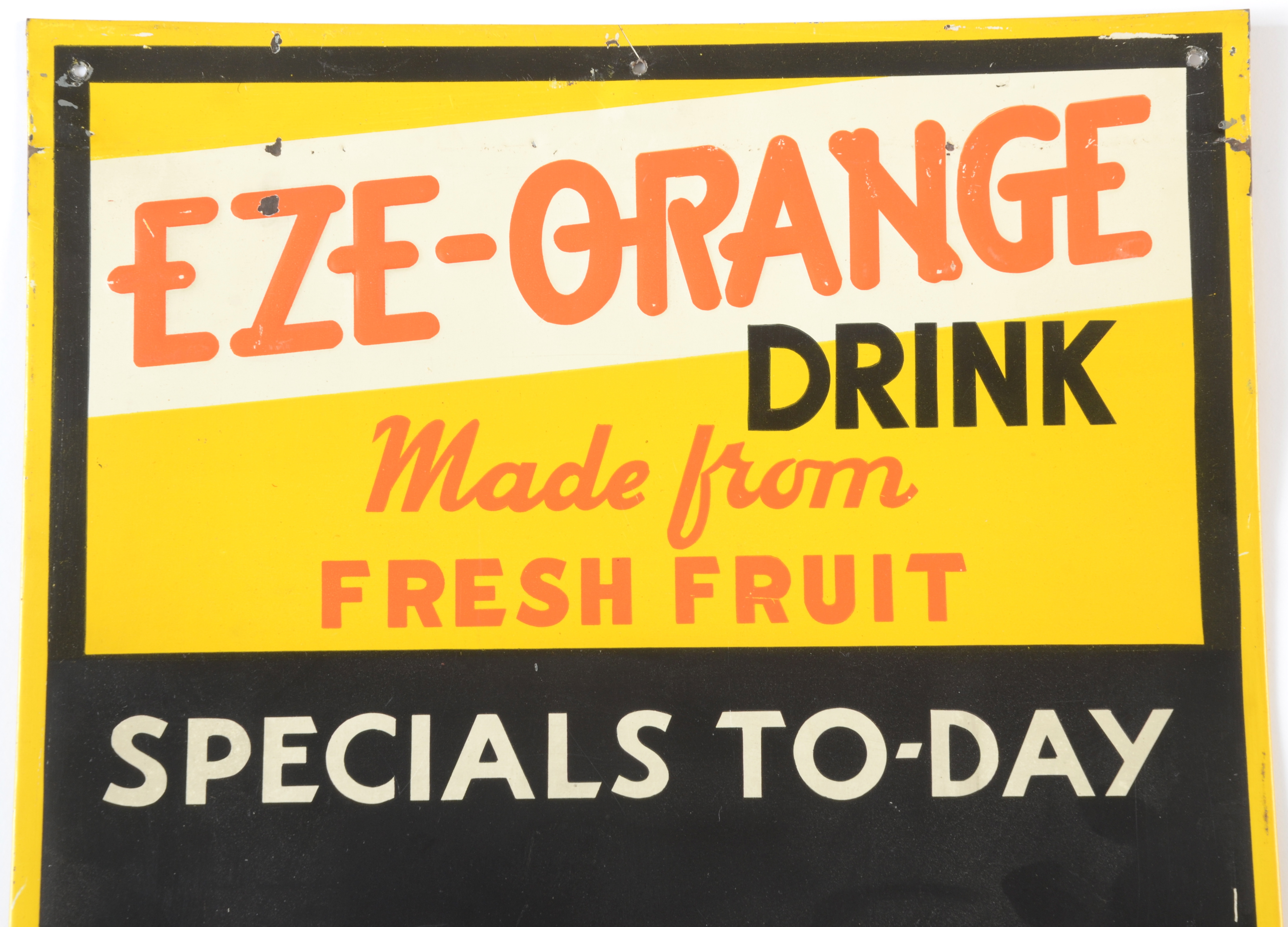 Vintage Eze-Orange Drink Specials Sign