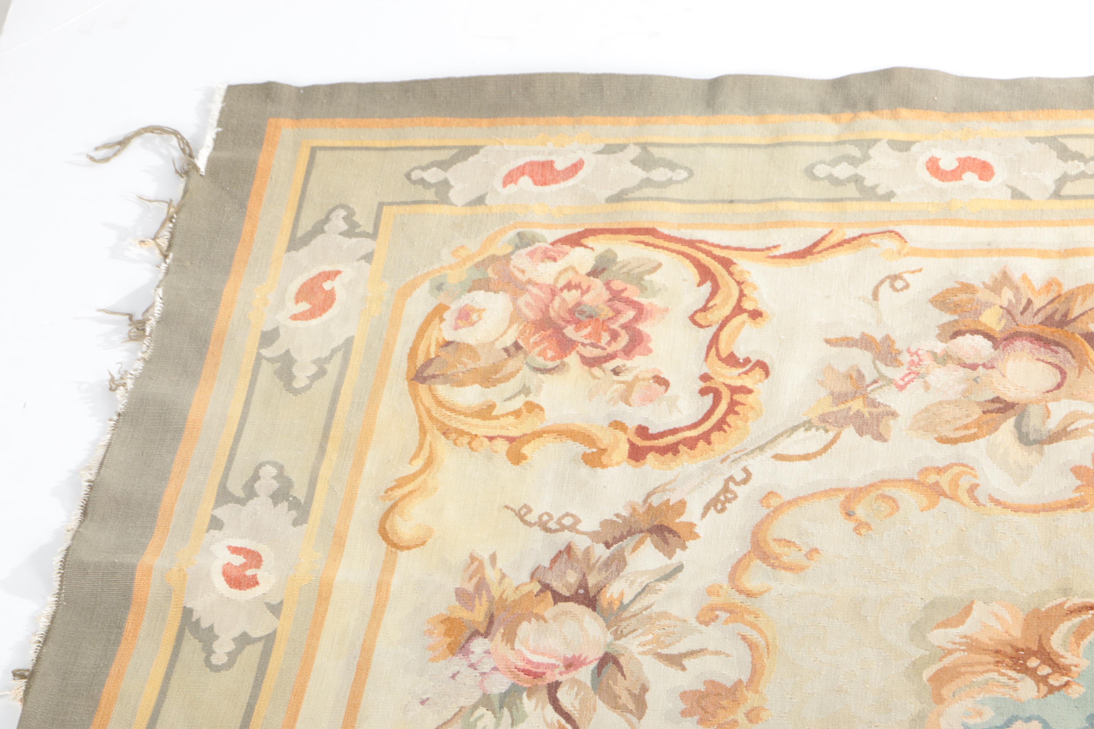 Handmade Aubusson-Style Area Rug
