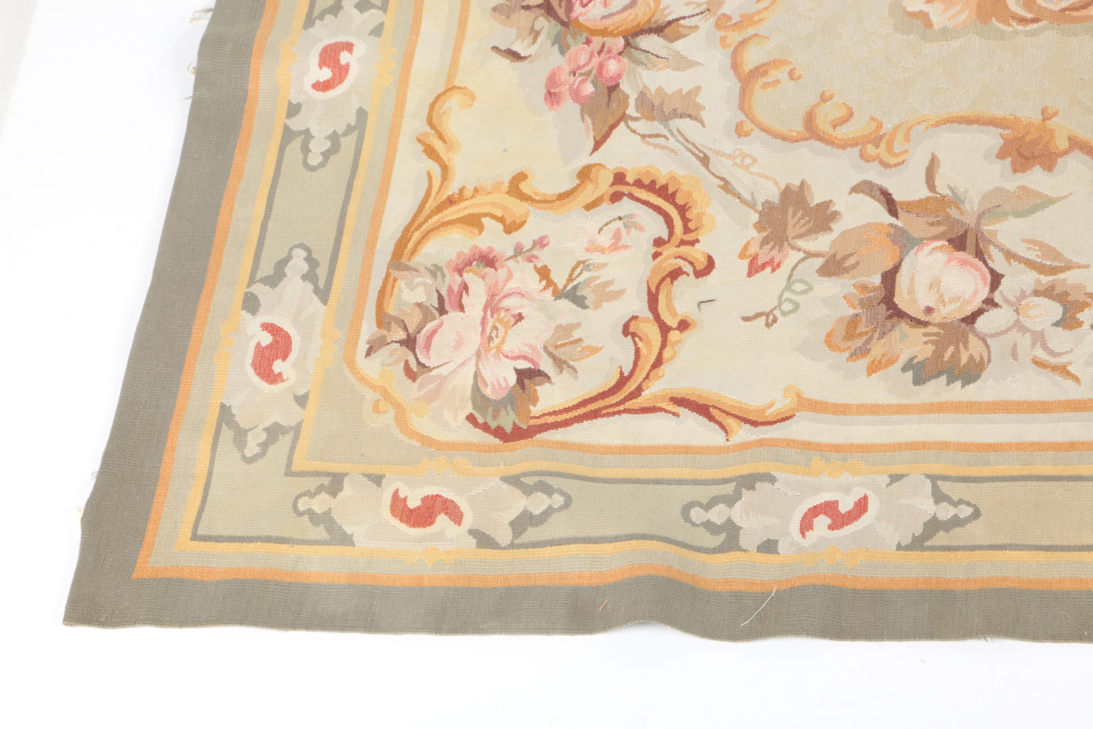 Handmade Aubusson-Style Area Rug