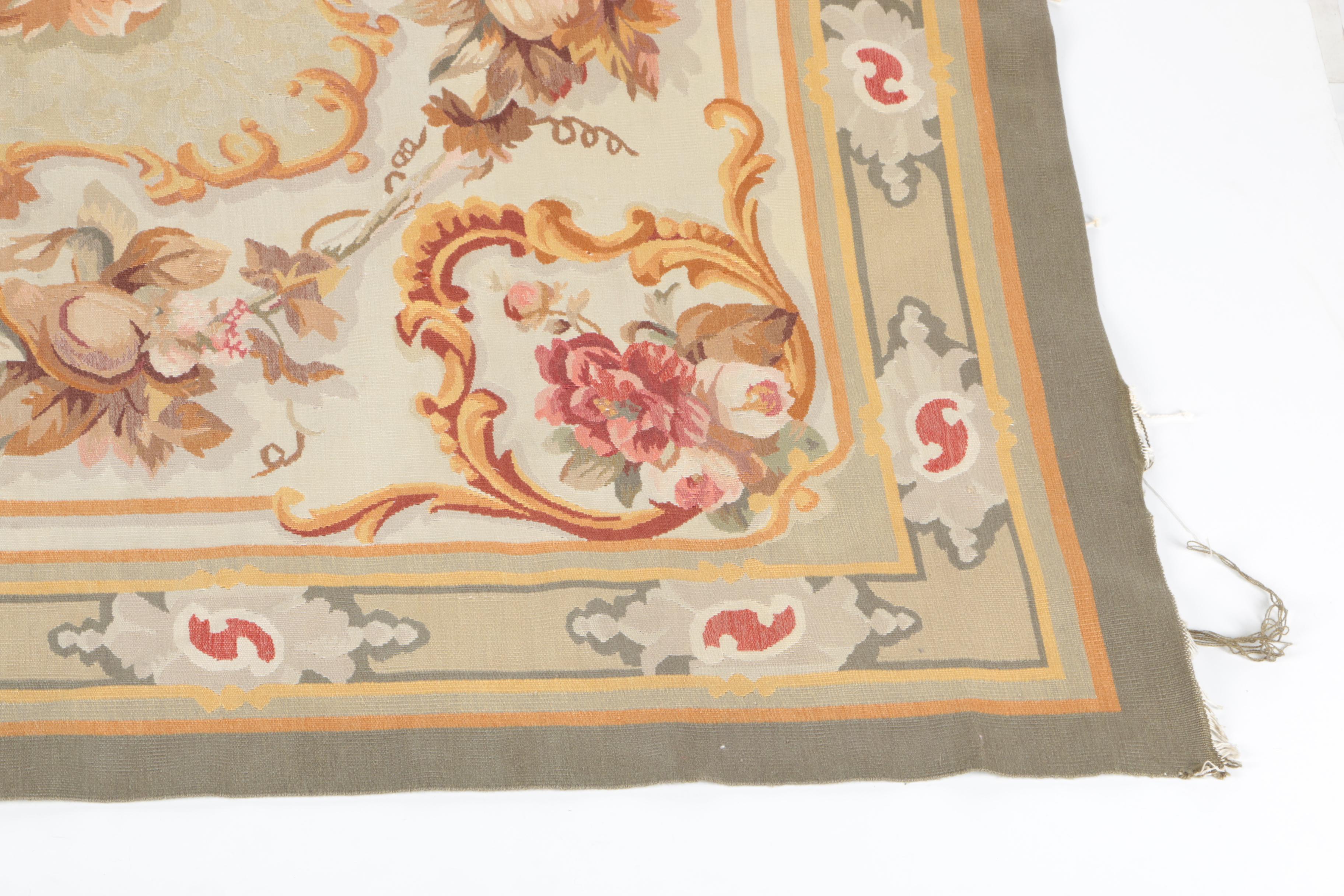 Handmade Aubusson-Style Area Rug
