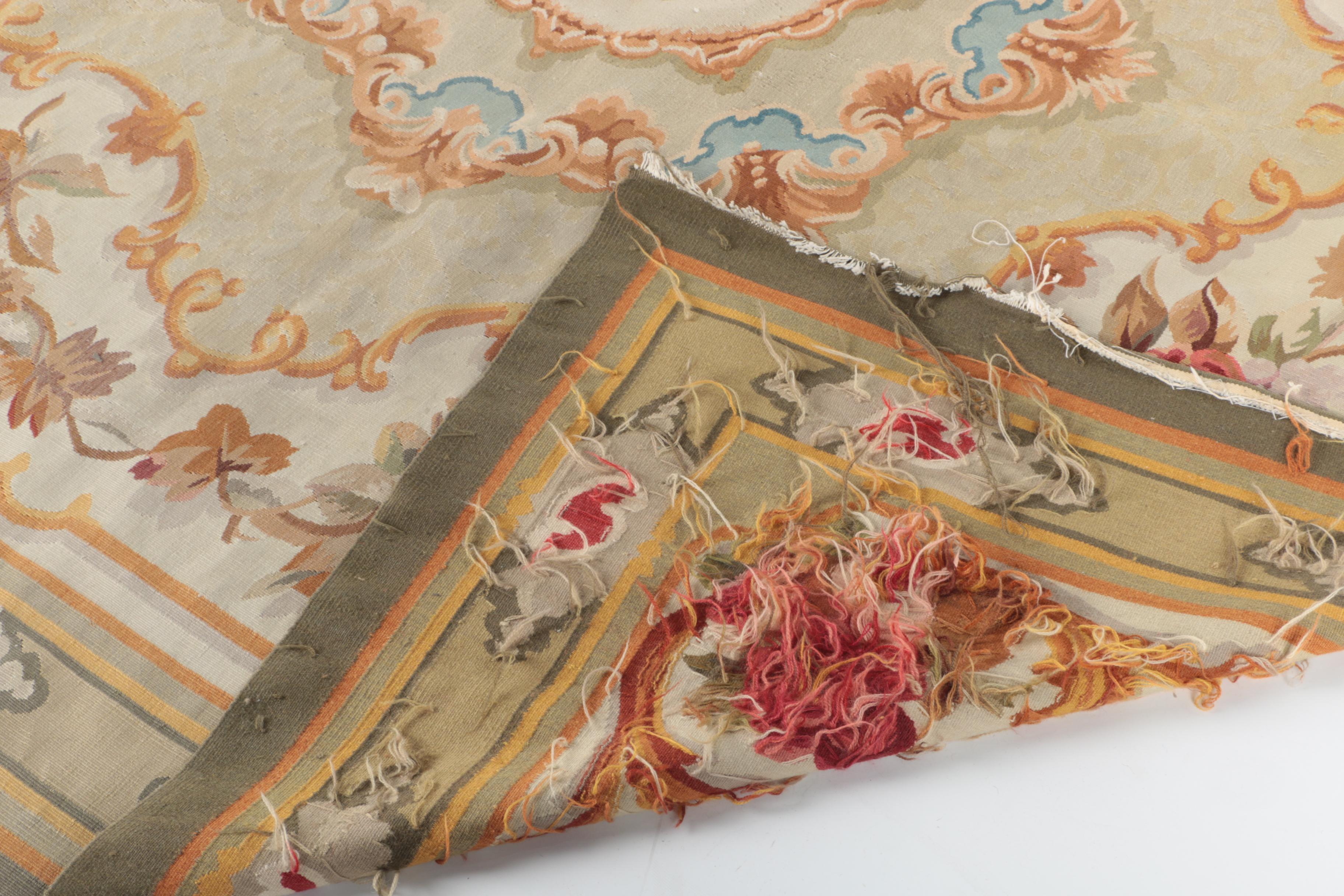 Handmade Aubusson-Style Area Rug