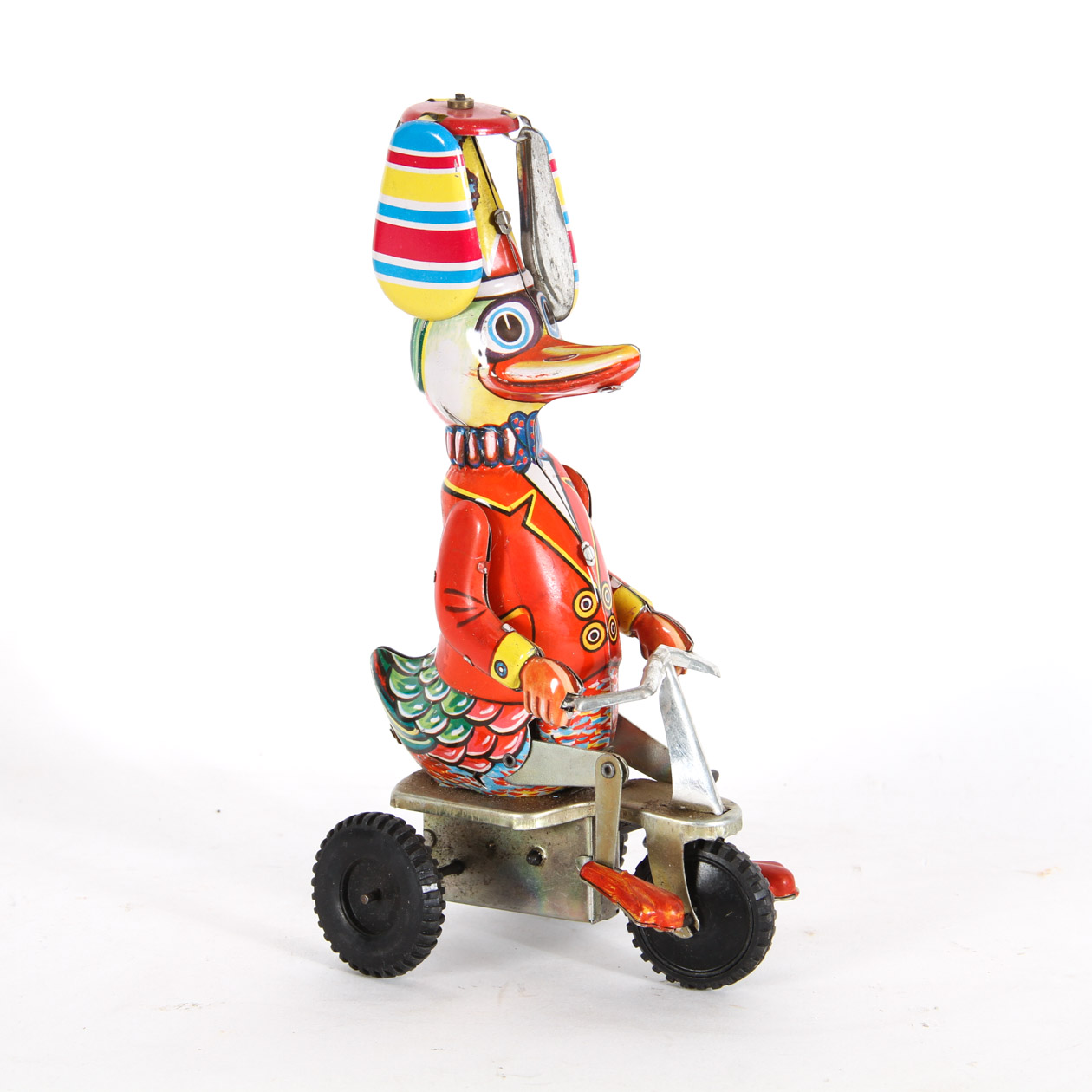 Vintage Tin Duck on a Tricycle Wind-Up Toy