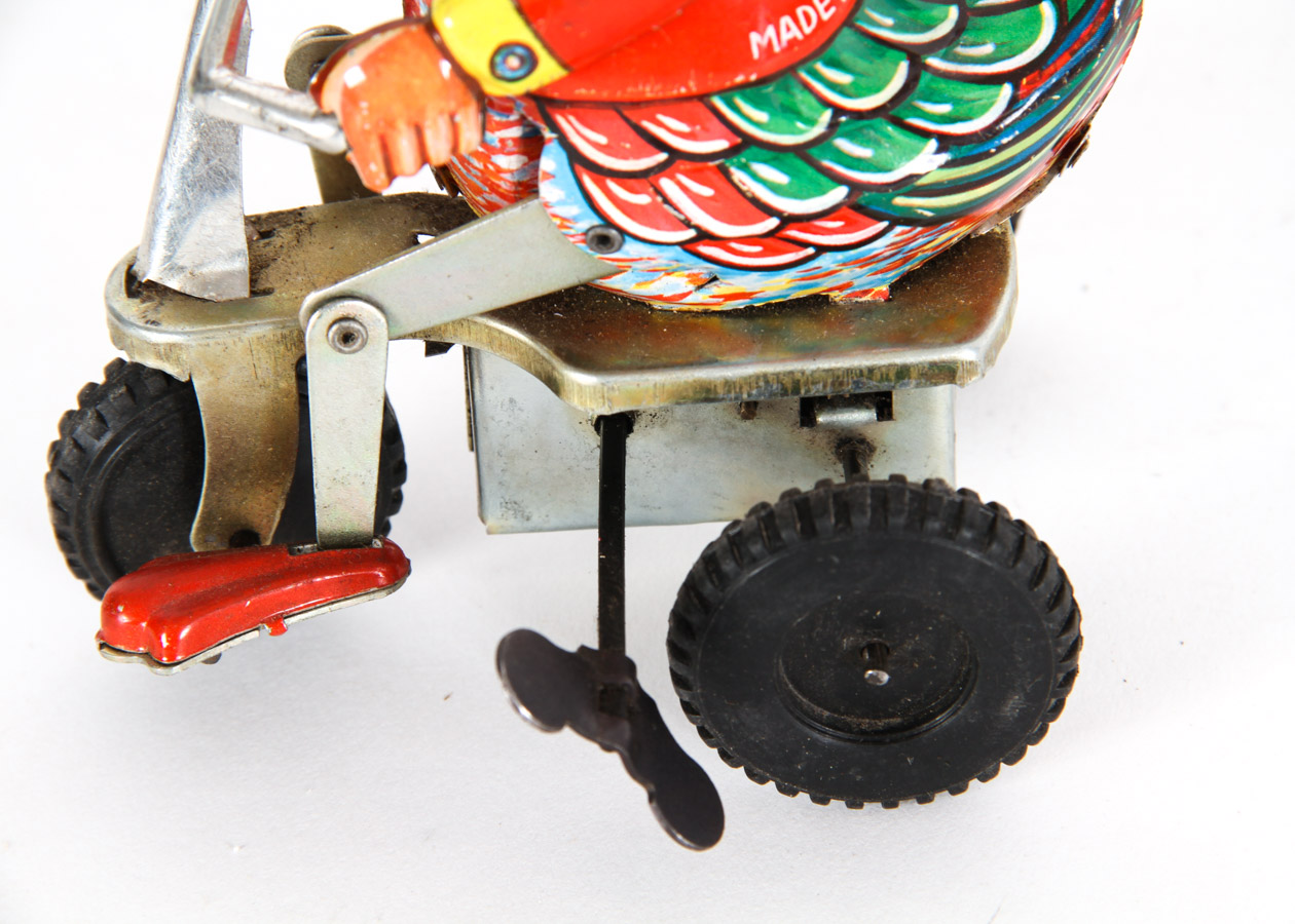 Vintage Tin Duck on a Tricycle Wind-Up Toy