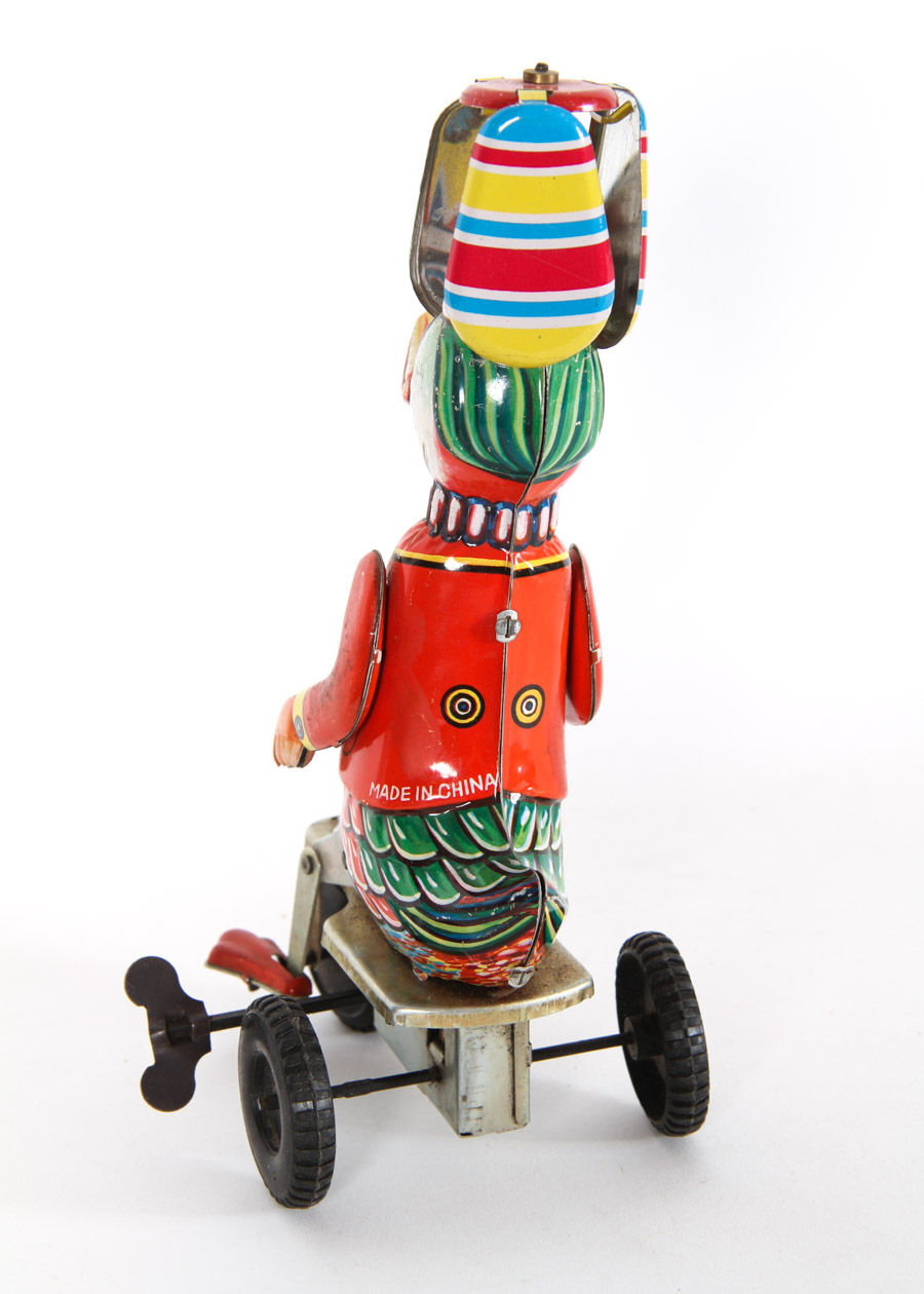 Vintage Tin Duck on a Tricycle Wind-Up Toy