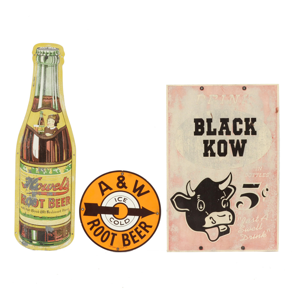 Collection of Metal Beverage Themed Advertising Signs