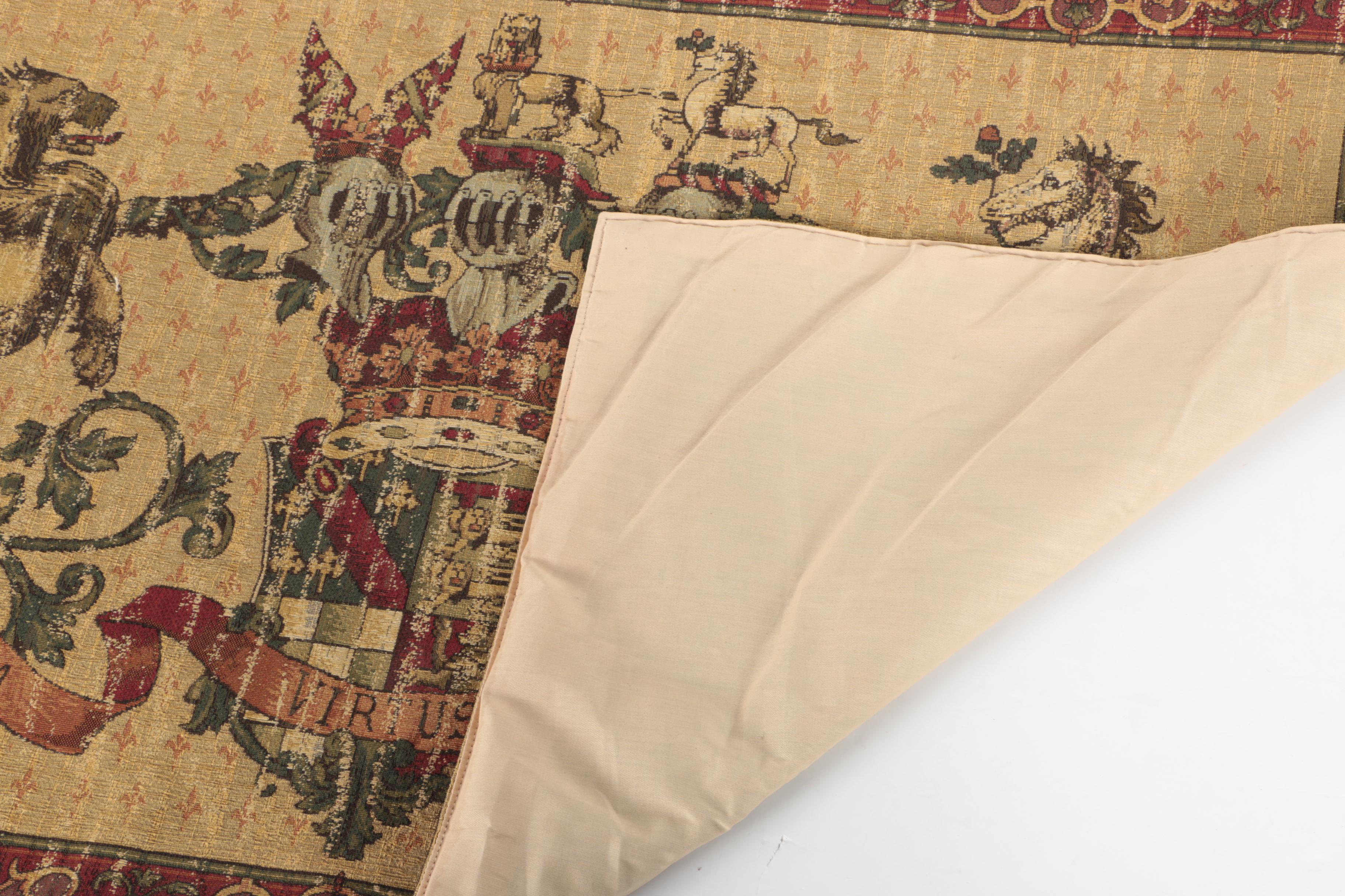 Howard Family Coat of Arms Tapestry on Display Rod