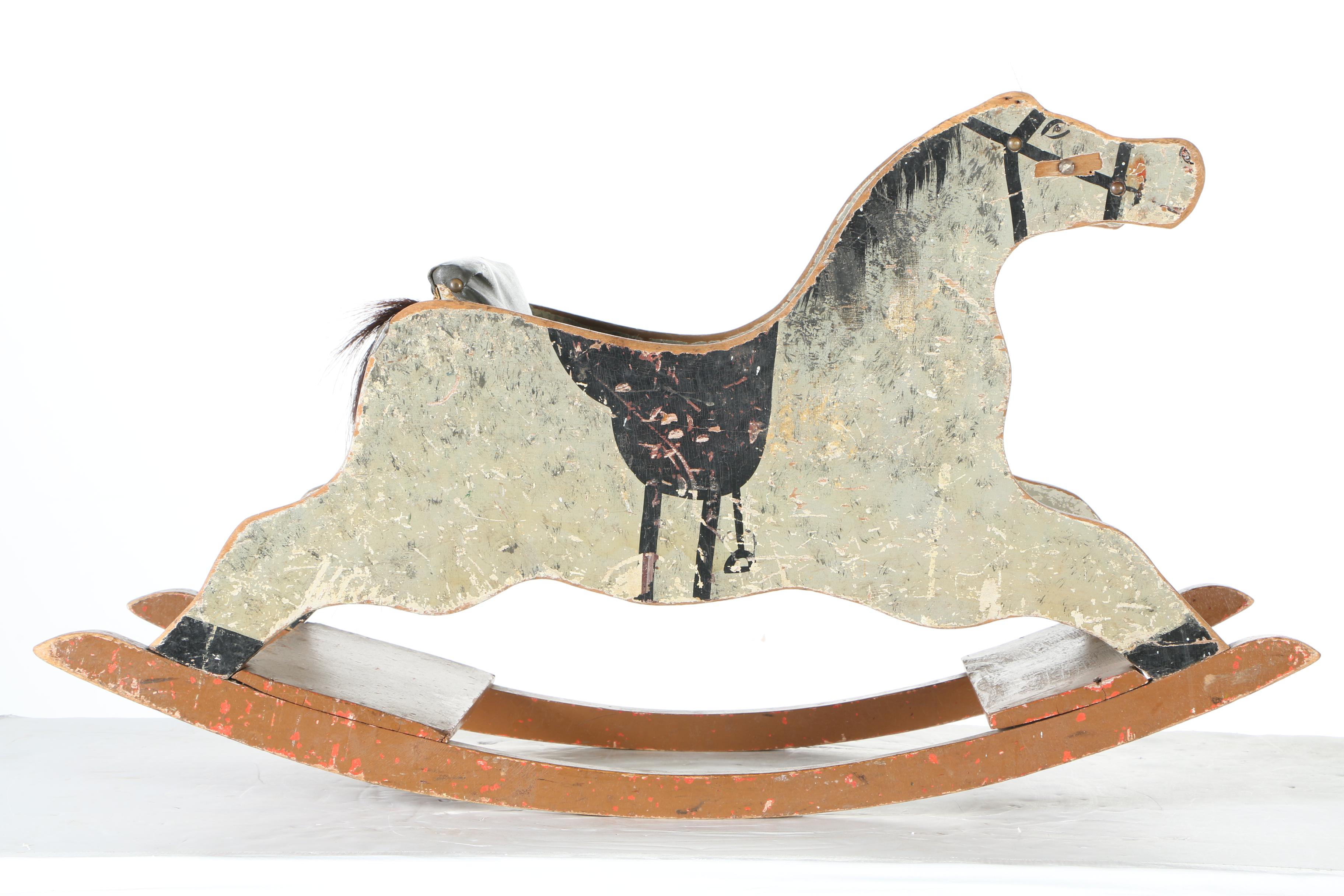 R. J. Benson Gray Wooden Rocking Horse