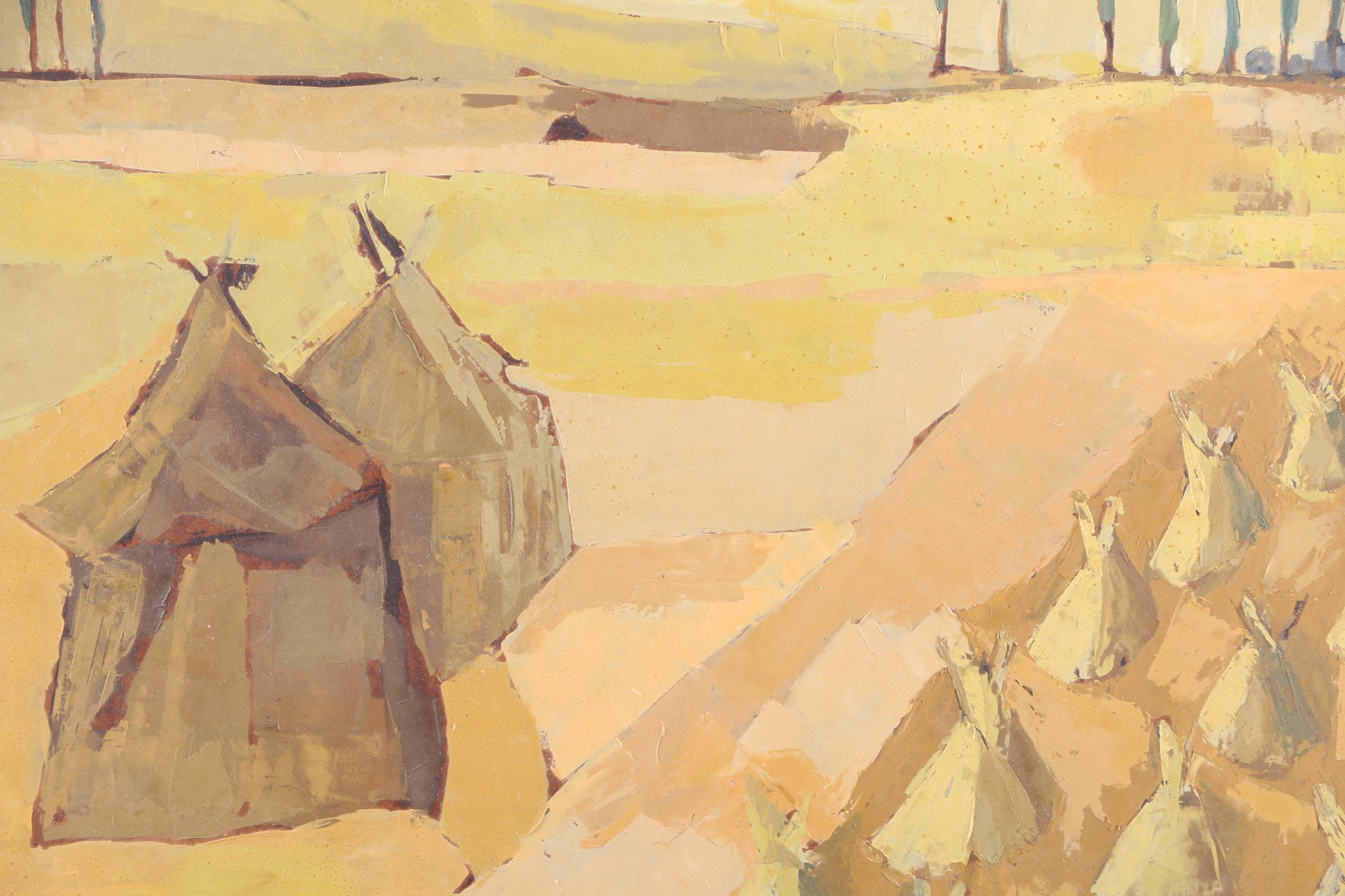 Amassian Oil Painting of Tribal Yurts