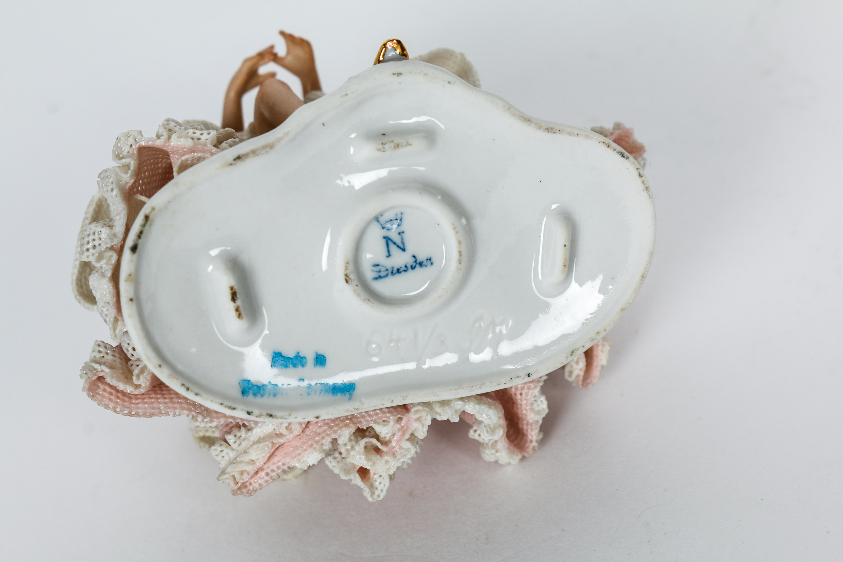 Pair of Porcelain Lace Figurines including Dresden