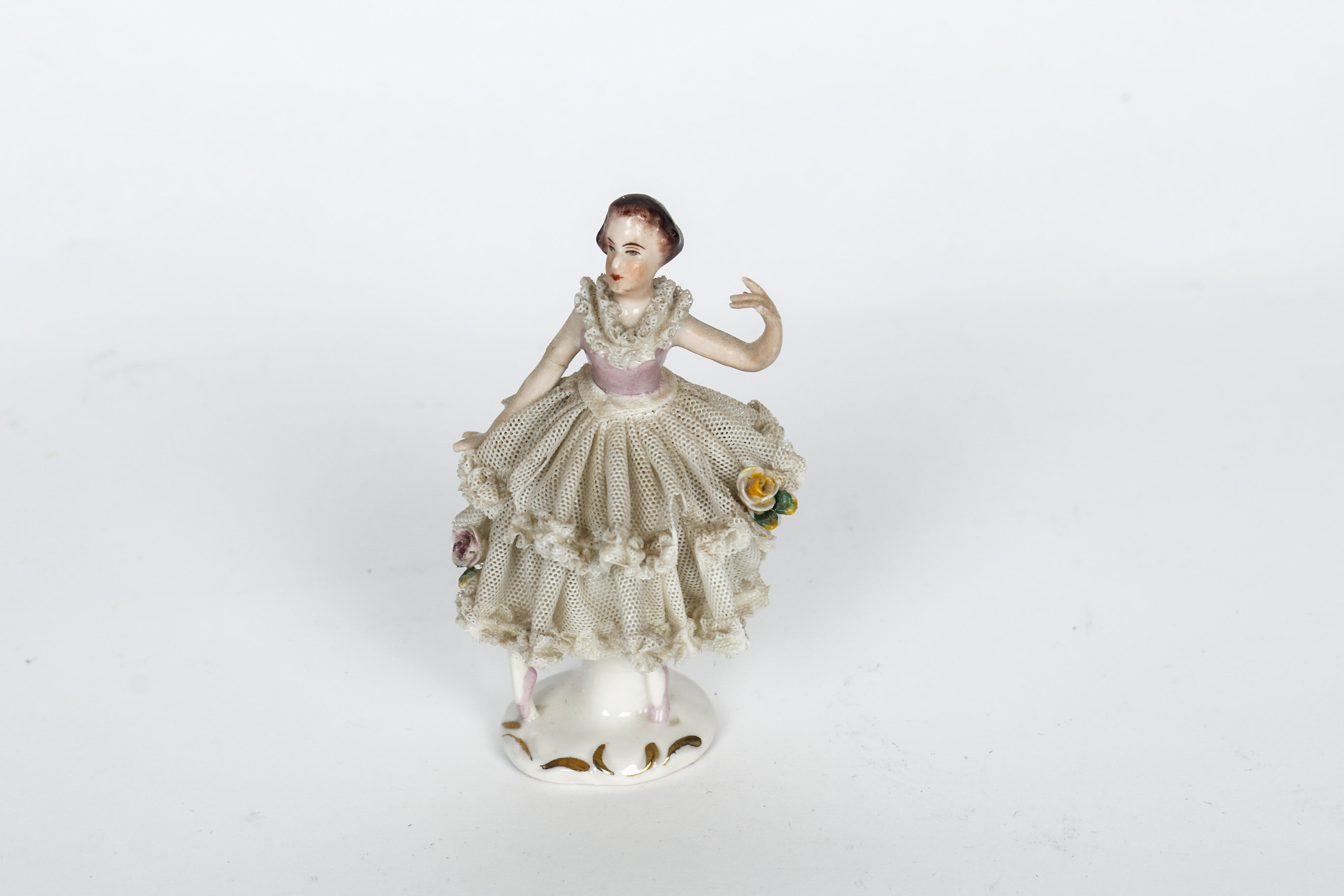 Pair of Porcelain Lace Figurines including Dresden