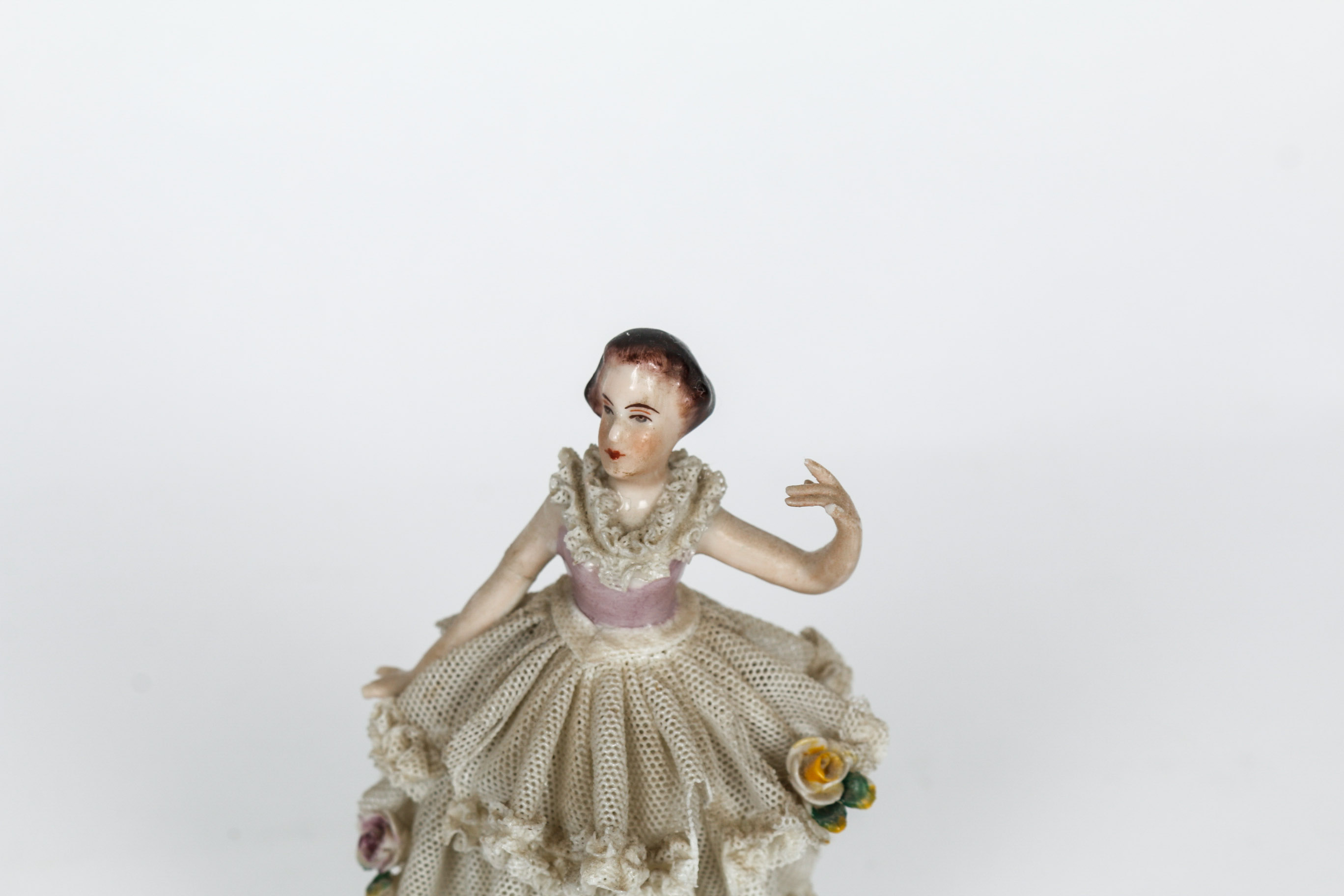 Pair of Porcelain Lace Figurines including Dresden