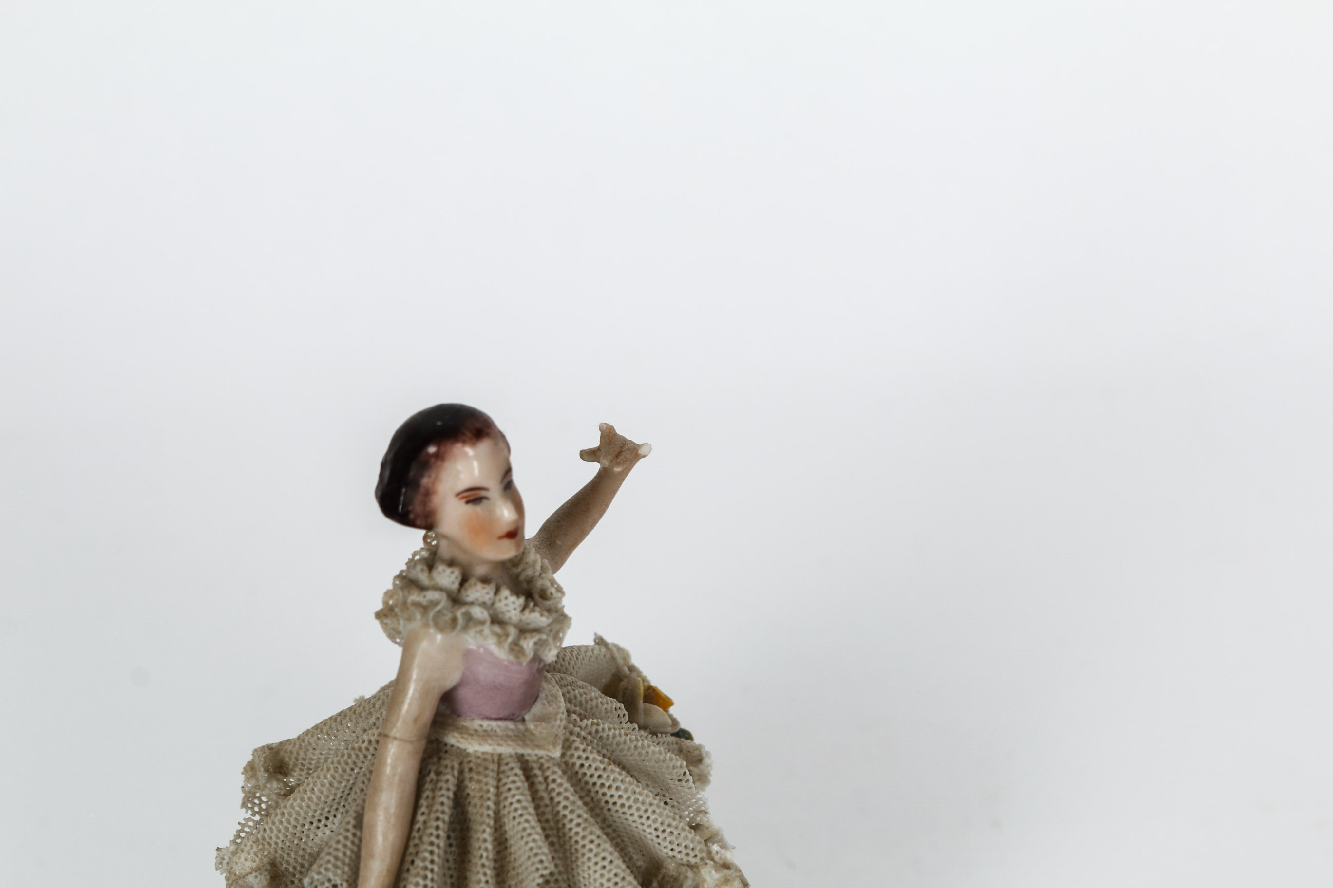 Pair of Porcelain Lace Figurines including Dresden