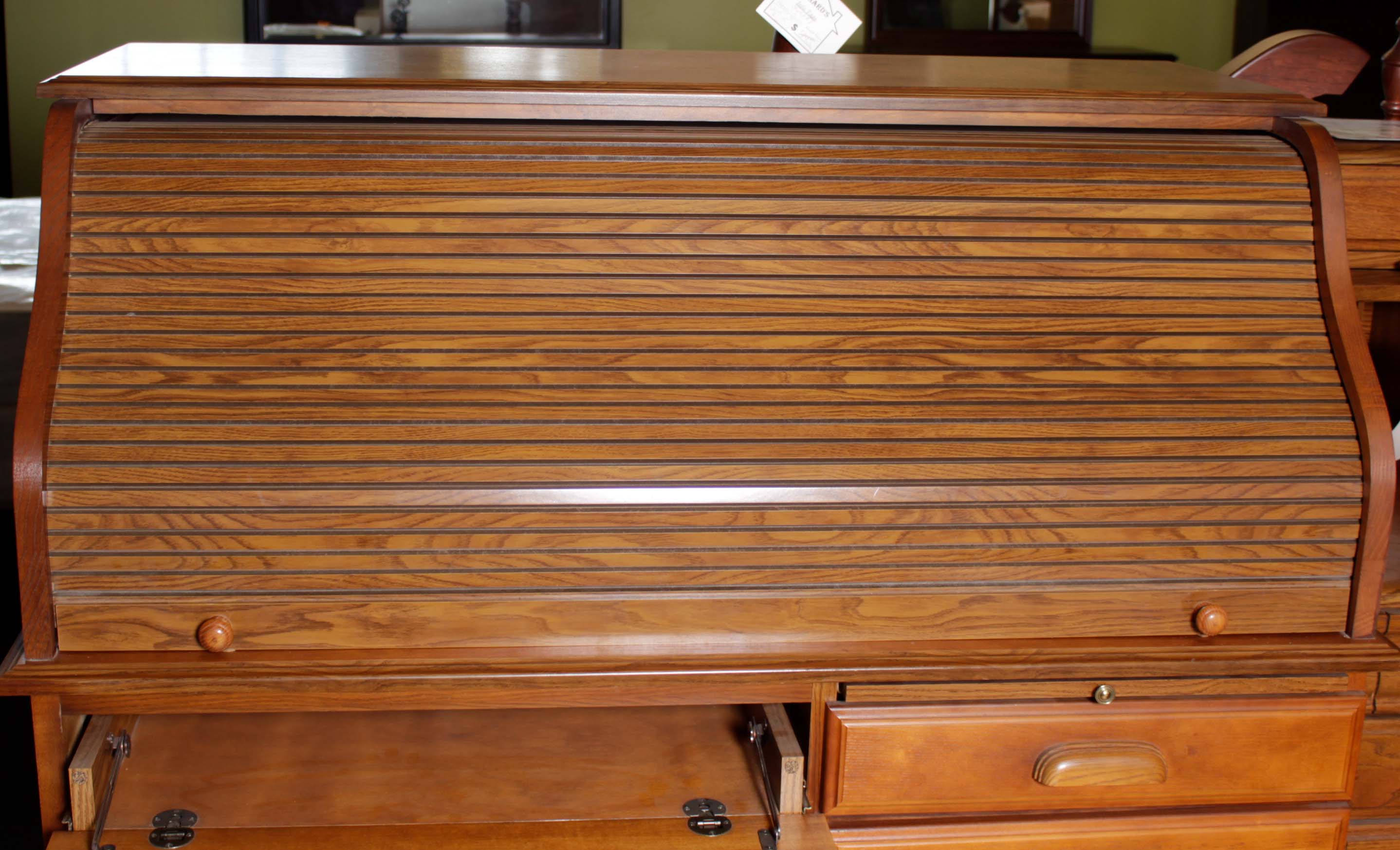 DMI Furniture Oak Roll Top Computer Desk