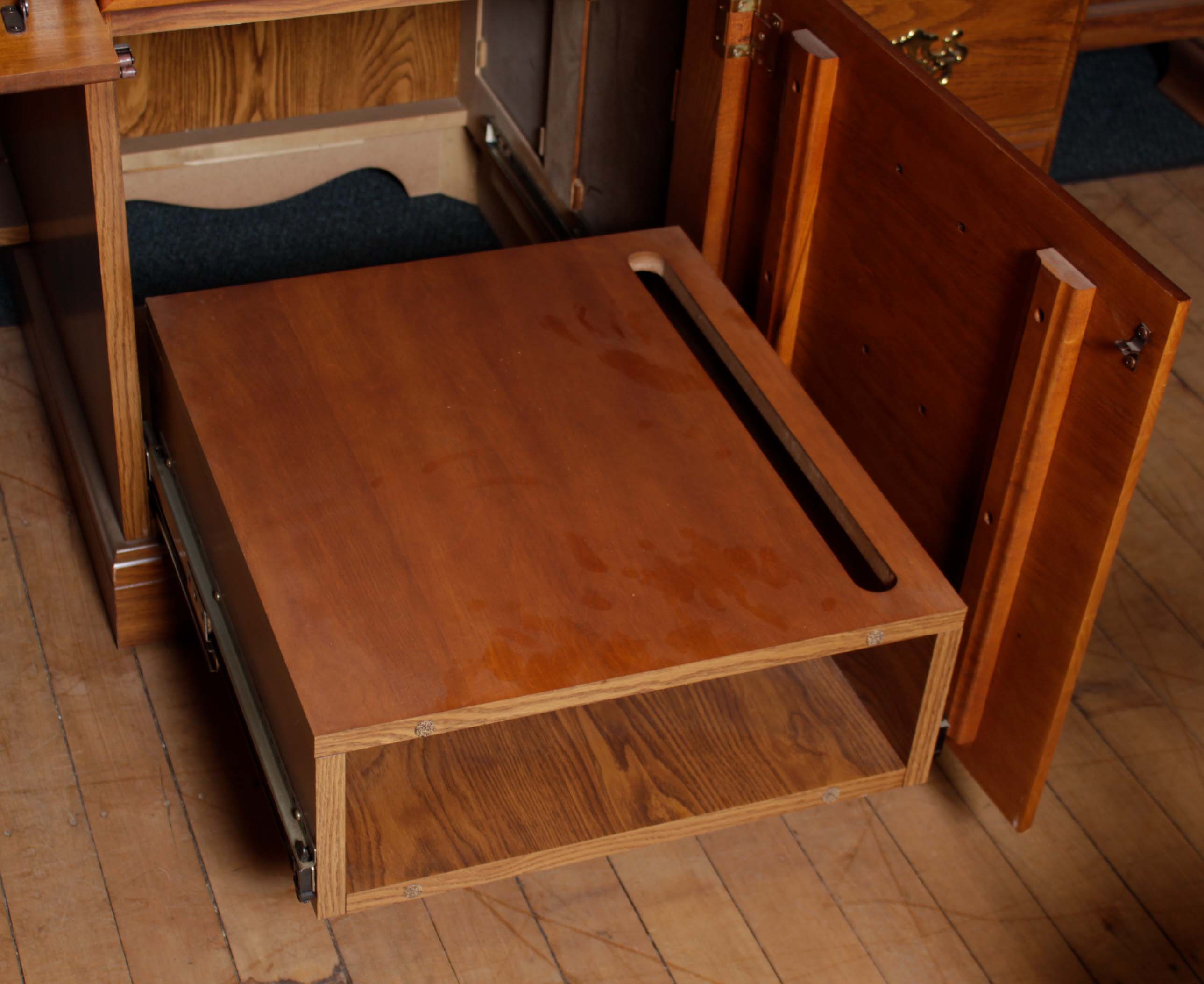 DMI Furniture Oak Roll Top Computer Desk