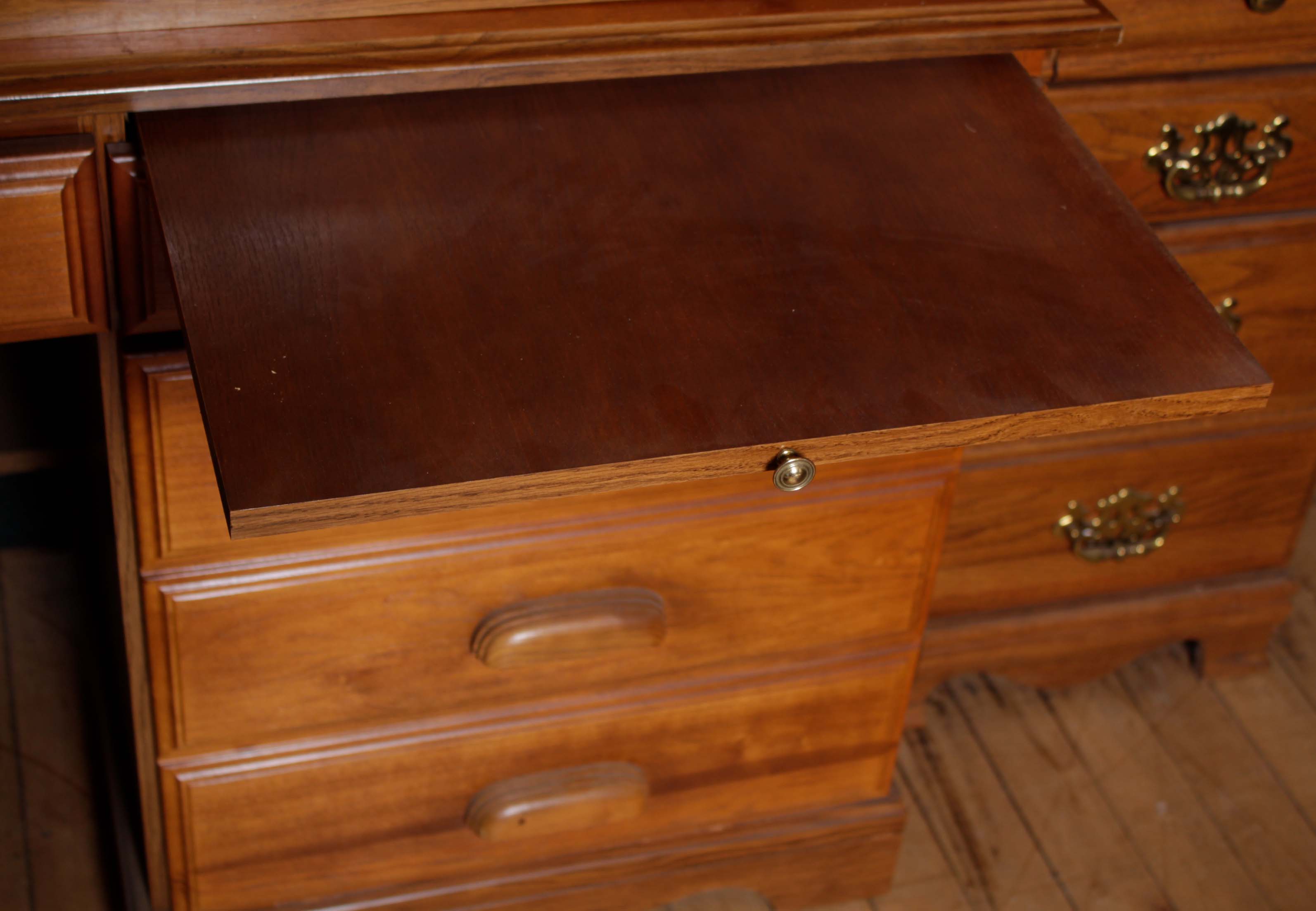 DMI Furniture Oak Roll Top Computer Desk