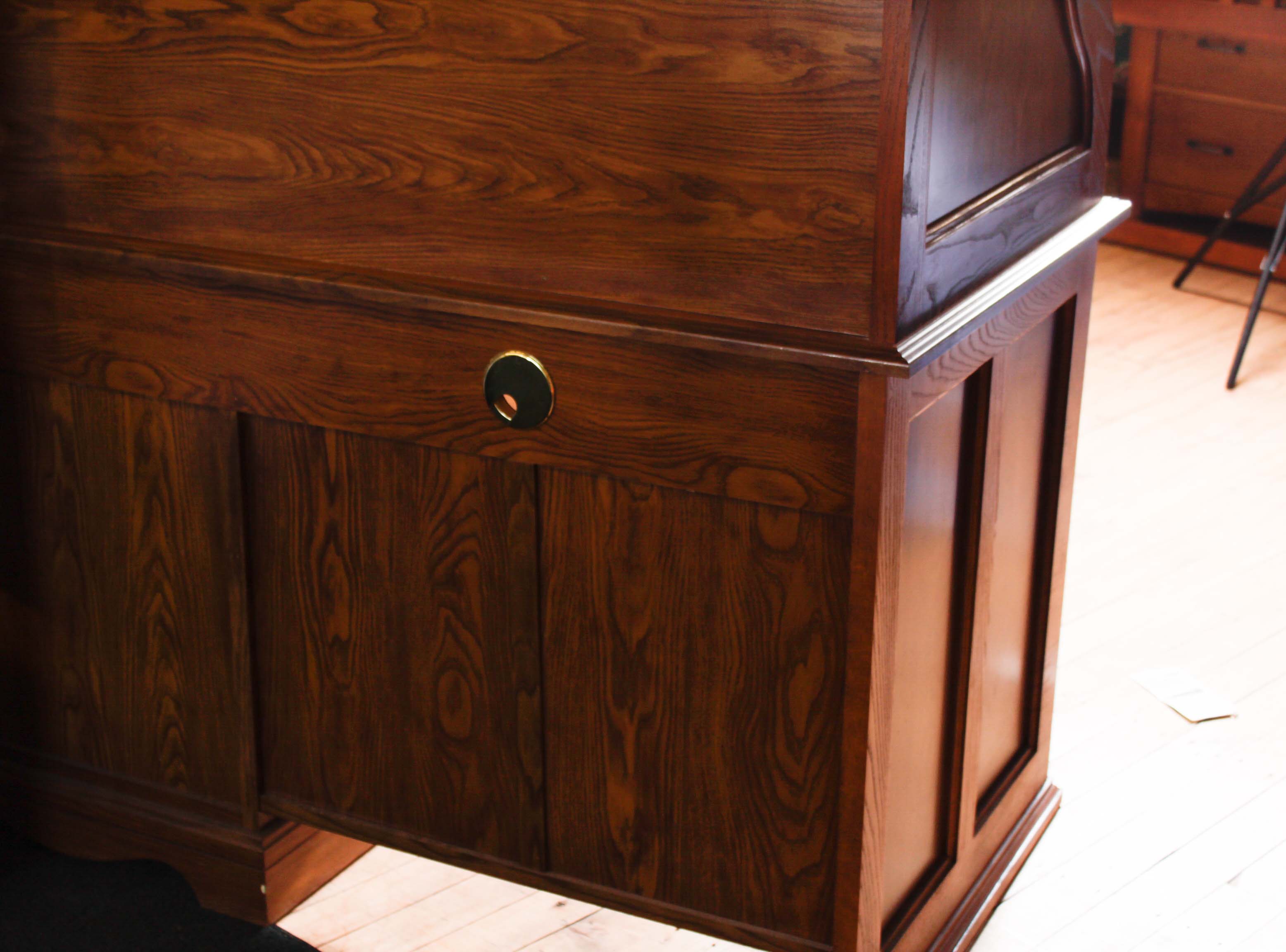 DMI Furniture Oak Roll Top Computer Desk