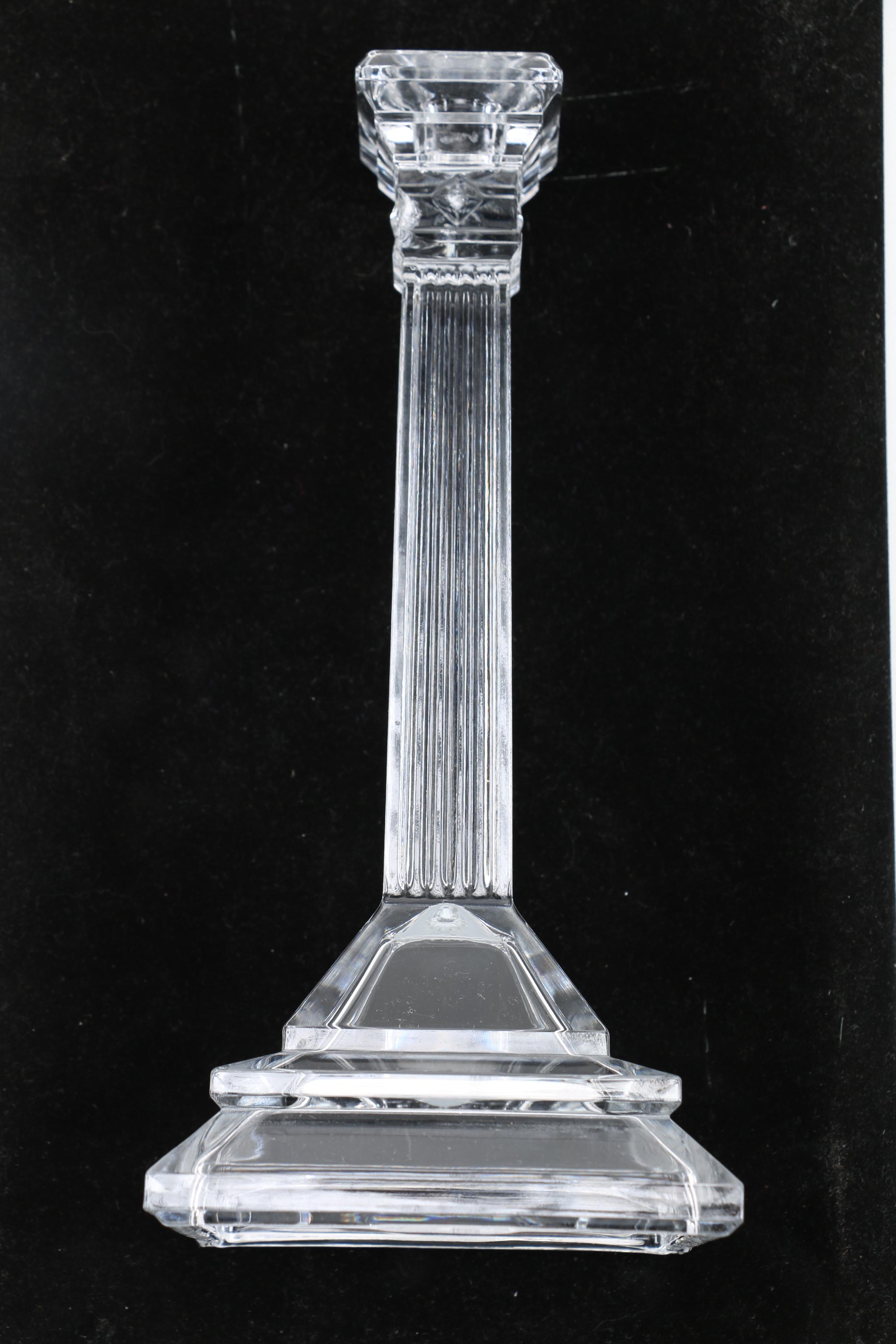 Pair Of Crystal Candle Sticks