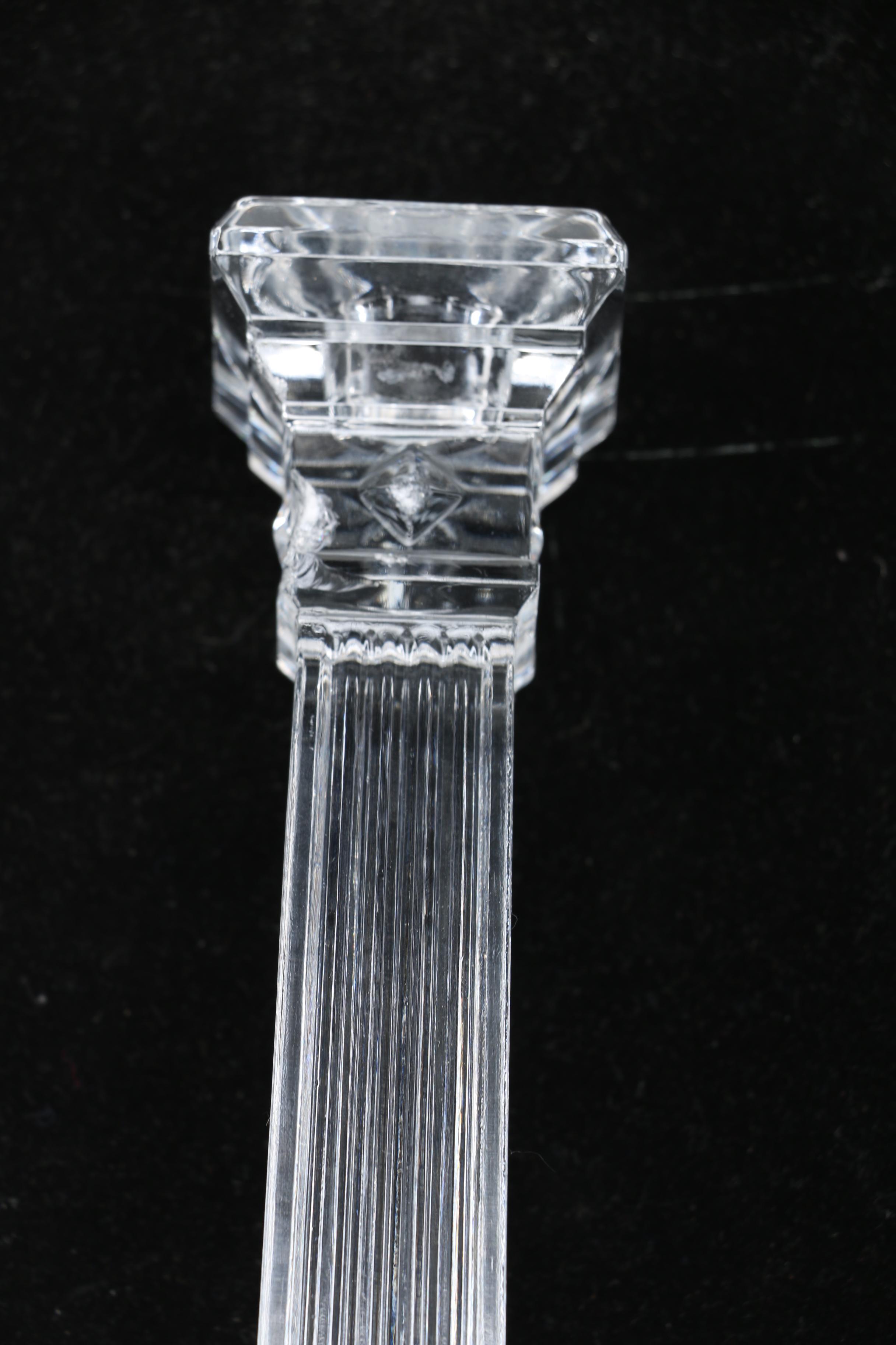 Pair Of Crystal Candle Sticks