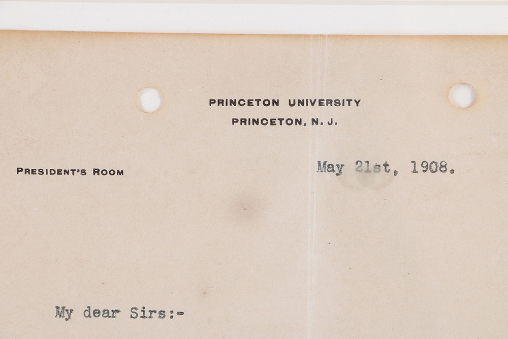 1908 Woodrow Wilson Signed Letter